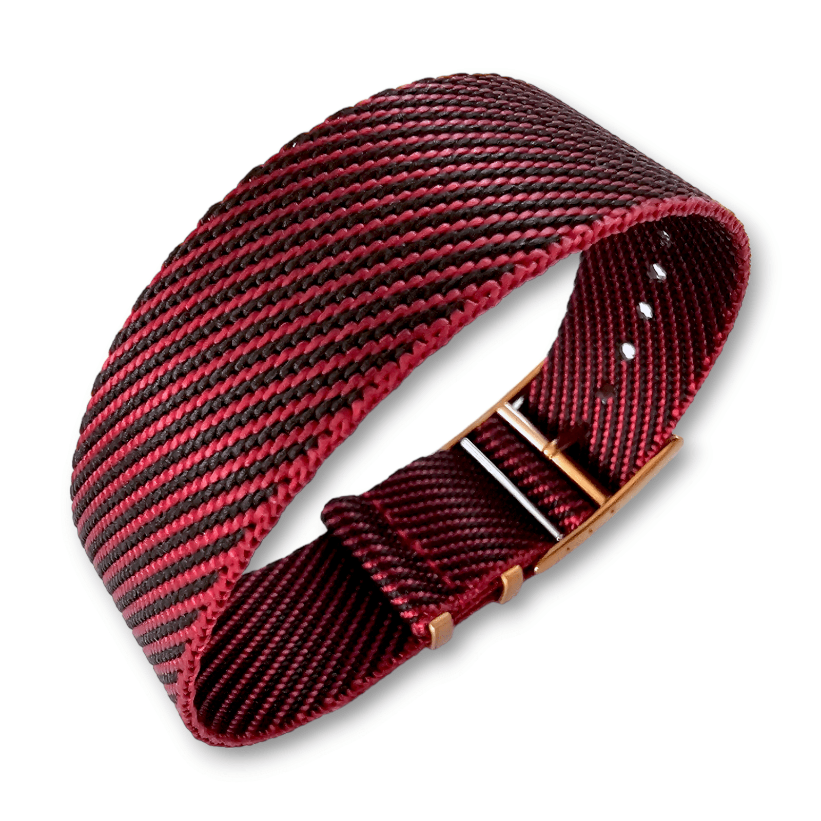 Bronze Buckle Single Pass Watch Strap Band Nylon 20mm 22mm - Wrist Envy