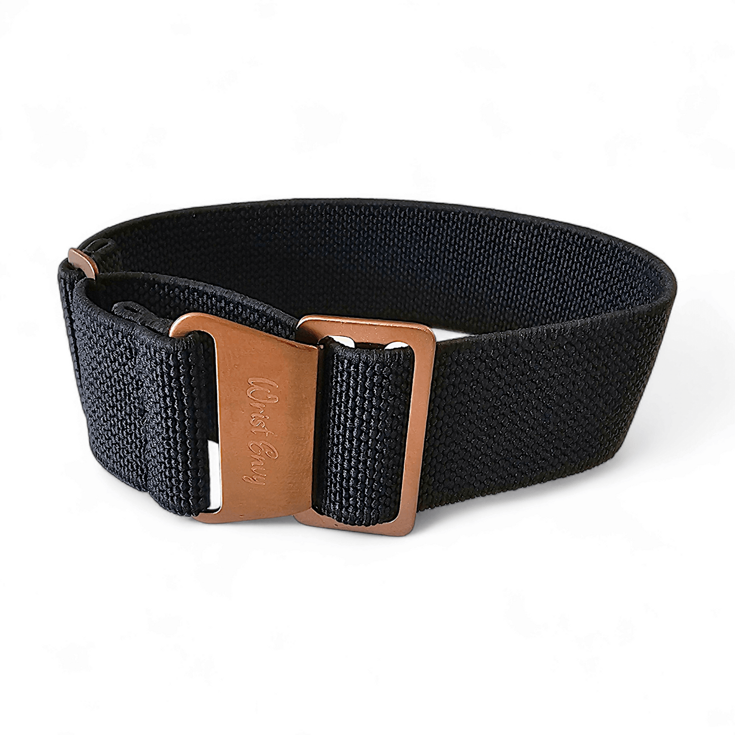 Bronze Elastic Nylon French Navy Marine Nationale Watch Strap 20mm 22mm Black - Wrist Envy