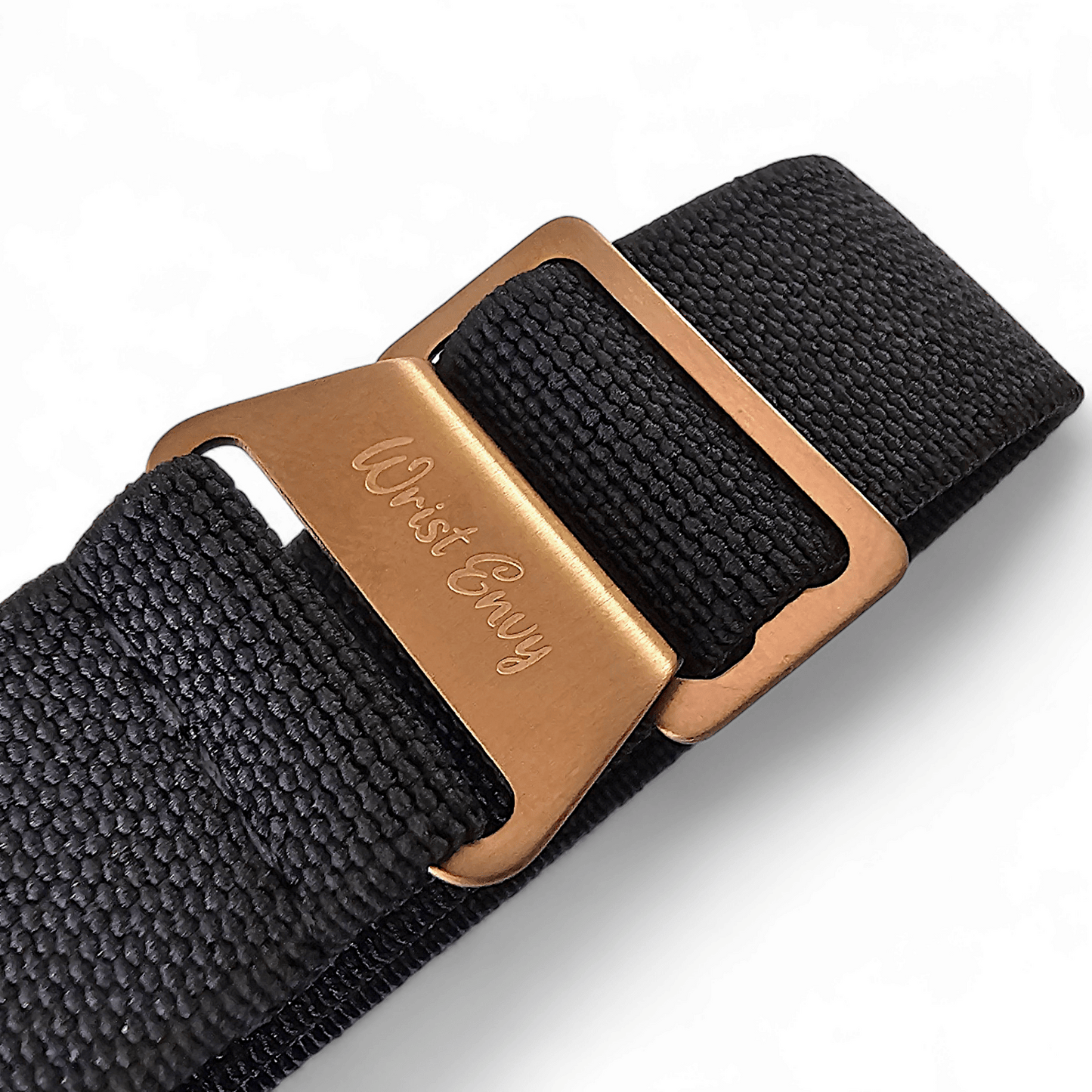 Bronze Elastic Nylon French Navy Marine Nationale Watch Strap 20mm 22mm Black - Wrist Envy