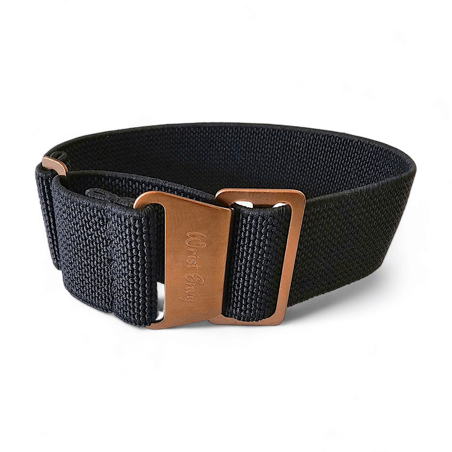 Bronze Elastic Nylon French Navy Marine Nationale Watch Strap 20mm 22mm Black - Wrist Envy