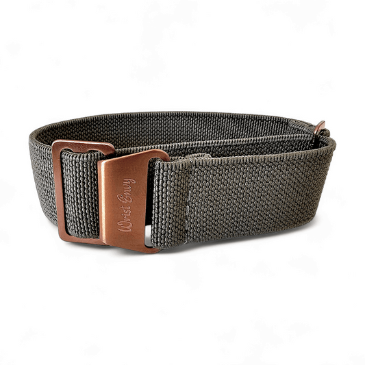 Bronze Elastic Nylon French Navy Marine Nationale Watch Strap 20mm 22mm Green - Wrist Envy