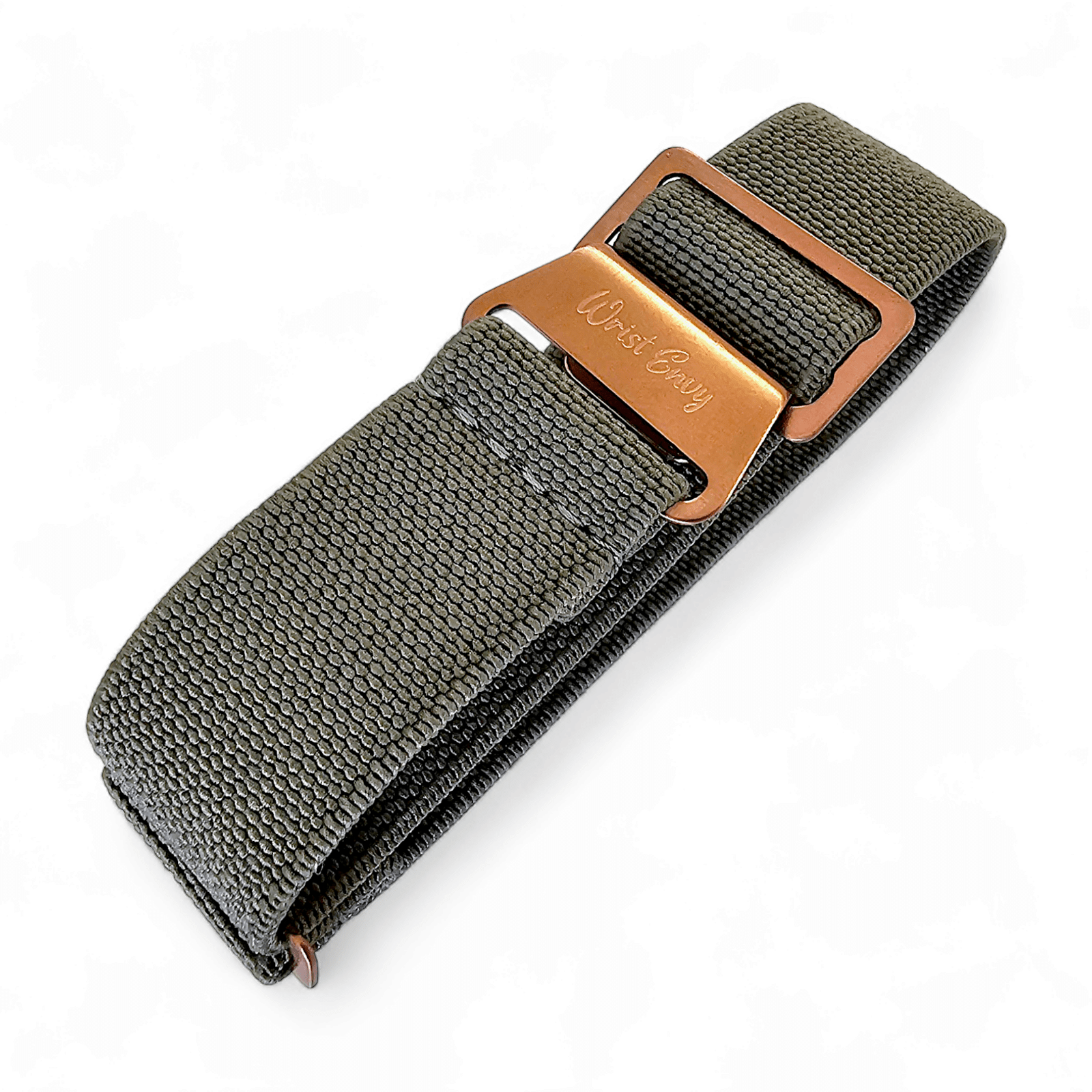 Bronze Elastic Nylon French Navy Marine Nationale Watch Strap 20mm 22mm Green - Wrist Envy