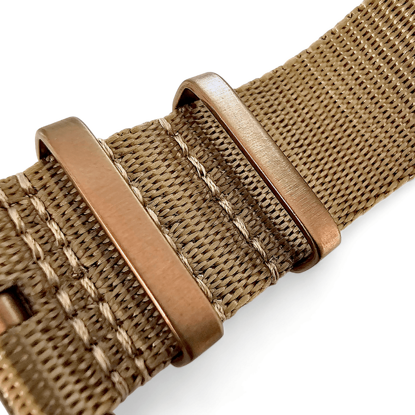 Bronze Military 1.4mm Thick Watch Strap Band Nylon Military 20mm 22mm Golden Khaki - Wrist Envy