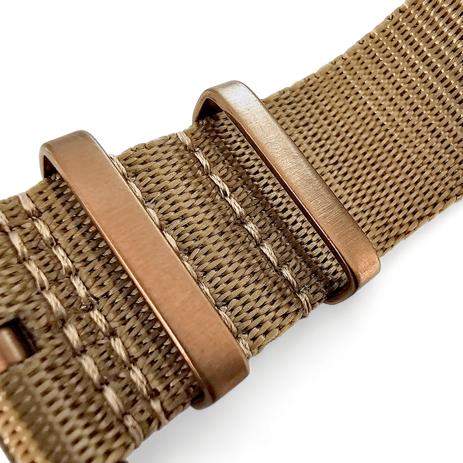 Bronze Military 1.4mm Thick Watch Strap Band Nylon Military 20mm 22mm Golden Khaki - Wrist Envy