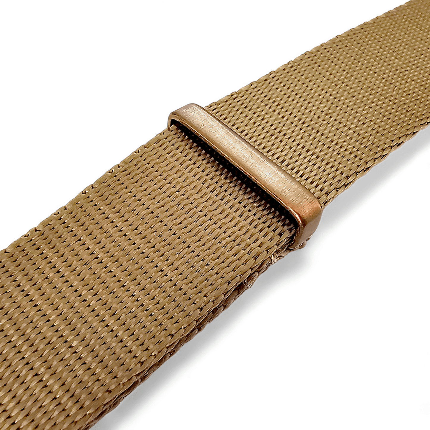 Bronze Military 1.4mm Thick Watch Strap Band Nylon Military 20mm 22mm Golden Khaki - Wrist Envy