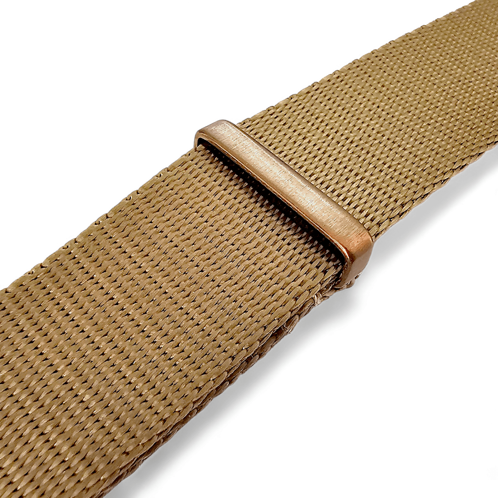 Bronze Military 1.4mm Thick Watch Strap Band Nylon Military 20mm 22mm Golden Khaki - Wrist Envy