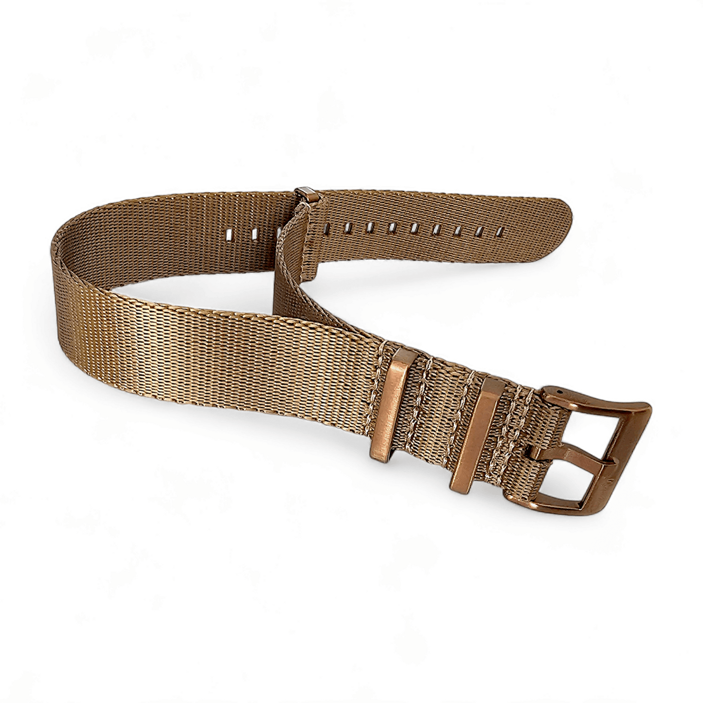 Bronze Military 1.4mm Thick Watch Strap Band Nylon Military 20mm 22mm Golden Khaki - Wrist Envy