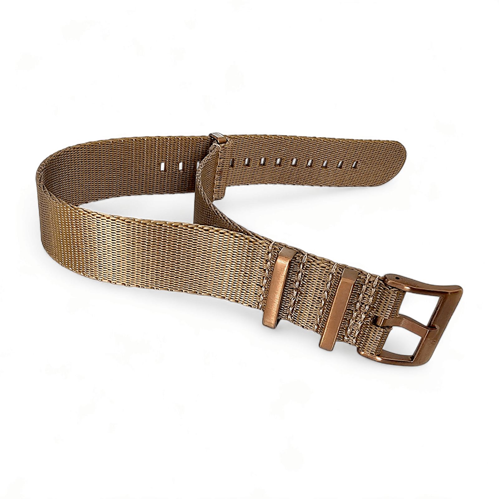 Bronze Military 1.4mm Thick Watch Strap Band Nylon Military 20mm 22mm Golden Khaki - Wrist Envy