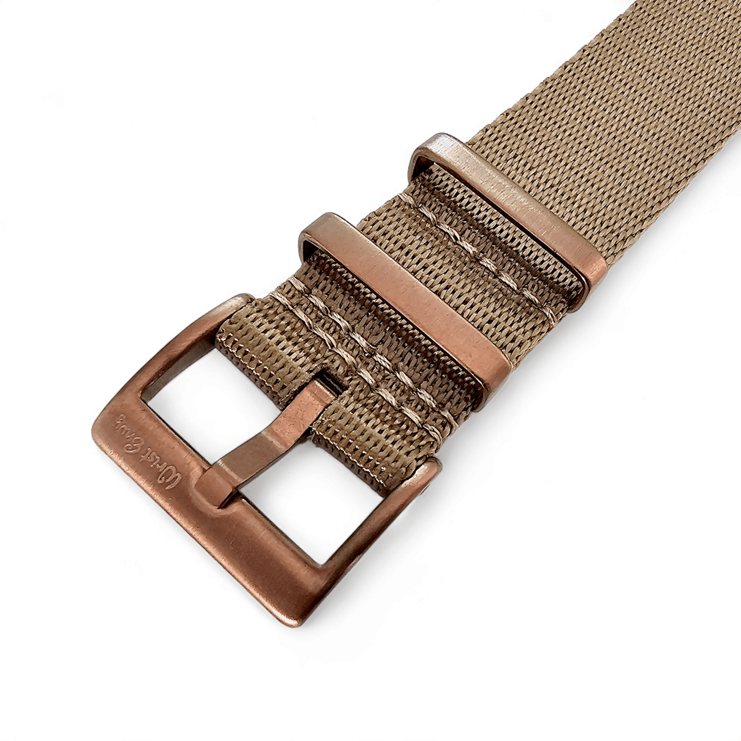 Bronze Military 1.4mm Thick Watch Strap Band Nylon Military 20mm 22mm Golden Khaki - Wrist Envy