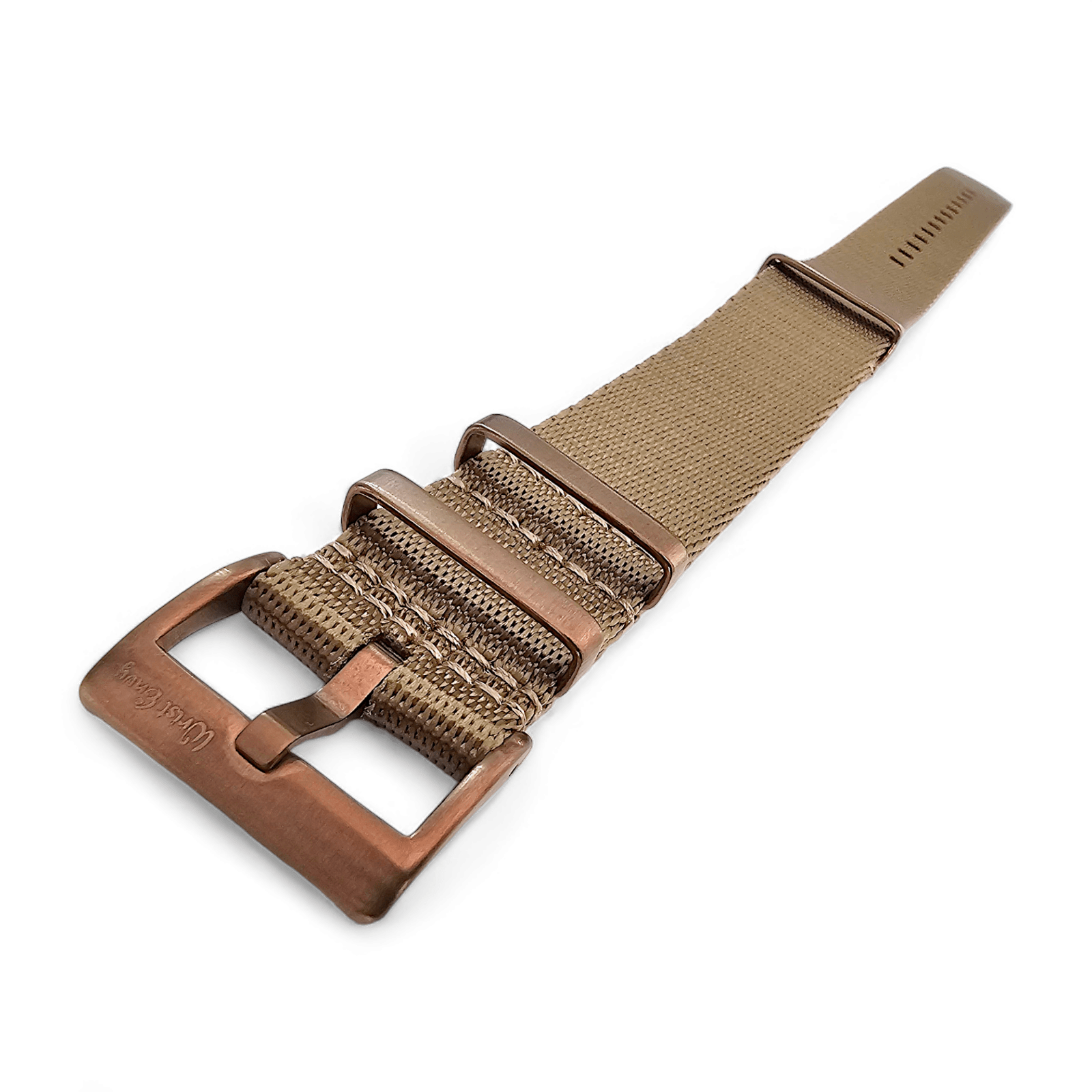 Bronze Military 1.4mm Thick Watch Strap Band Nylon Military 20mm 22mm Golden Khaki - Wrist Envy