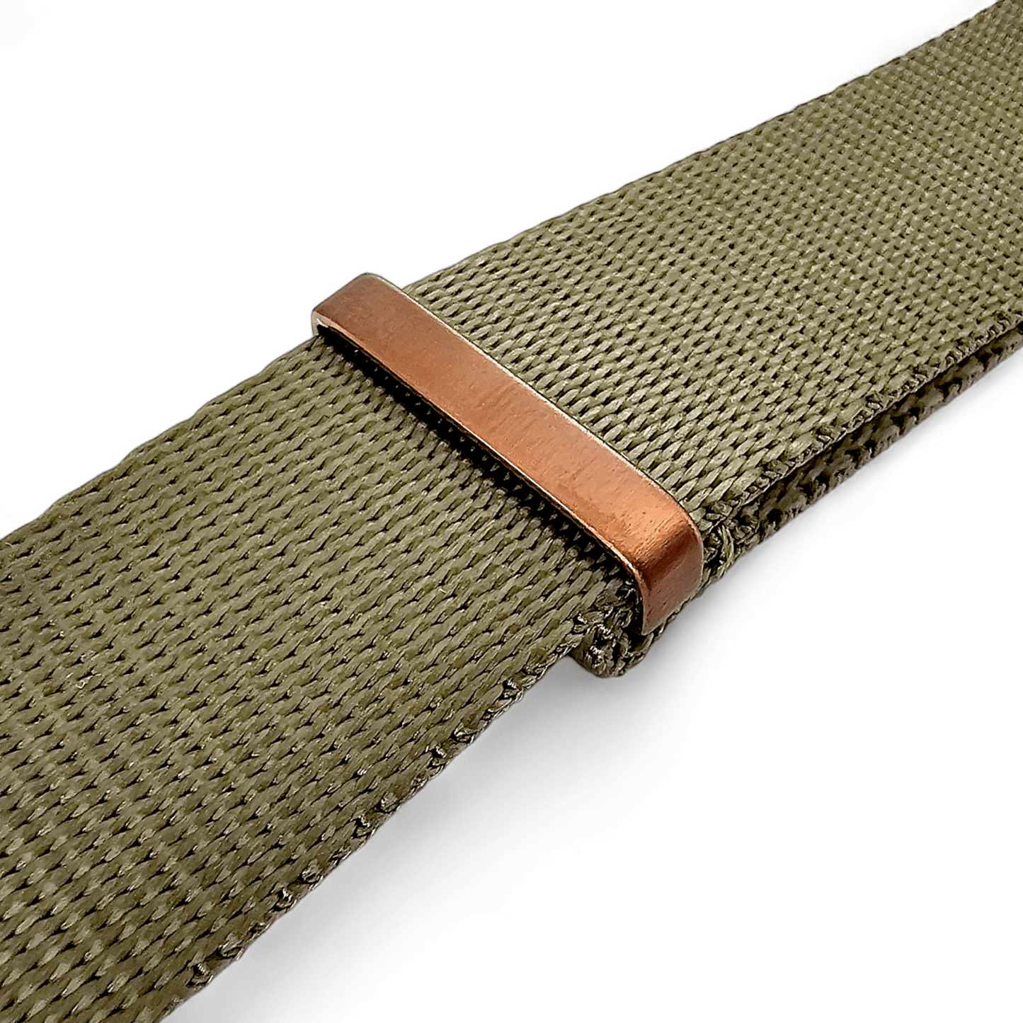 Bronze Military 1.4mm Thick Watch Strap Nylon 20mm 22mm Army Green - Wrist Envy