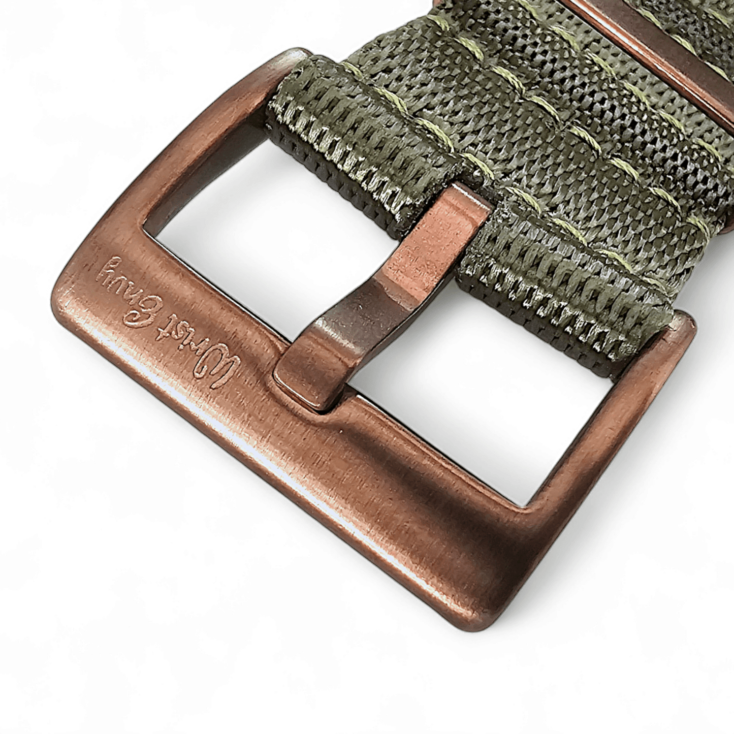 Bronze Military 1.4mm Thick Watch Strap Nylon 20mm 22mm Army Green - Wrist Envy