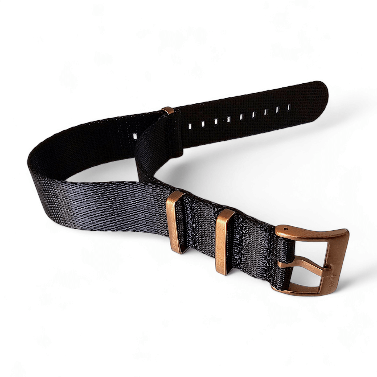 Bronze Military 1.4mm Thick Watch Strap Nylon 20mm 22mm Black - Wrist Envy