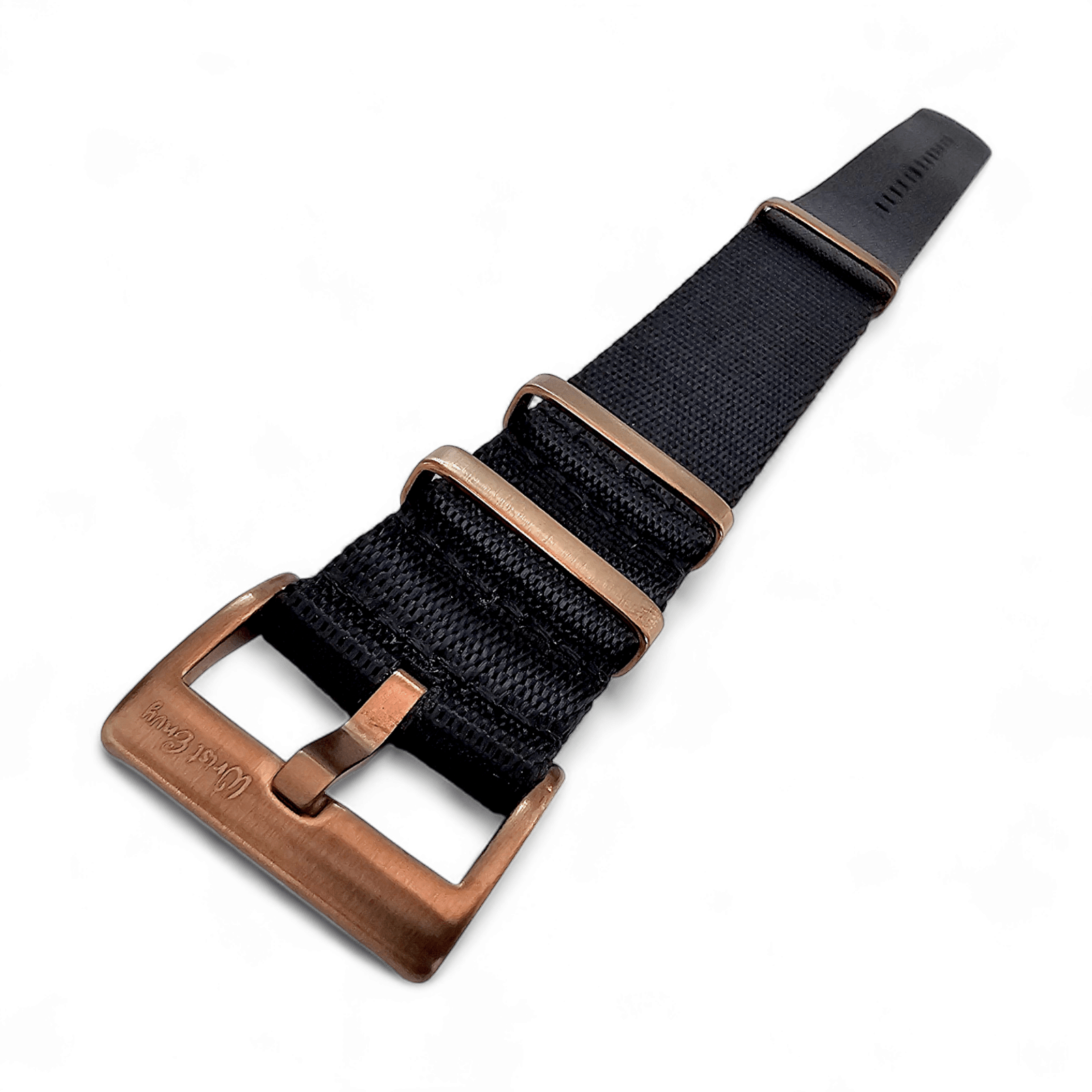 Bronze Military 1.4mm Thick Watch Strap Nylon 20mm 22mm Black - Wrist Envy