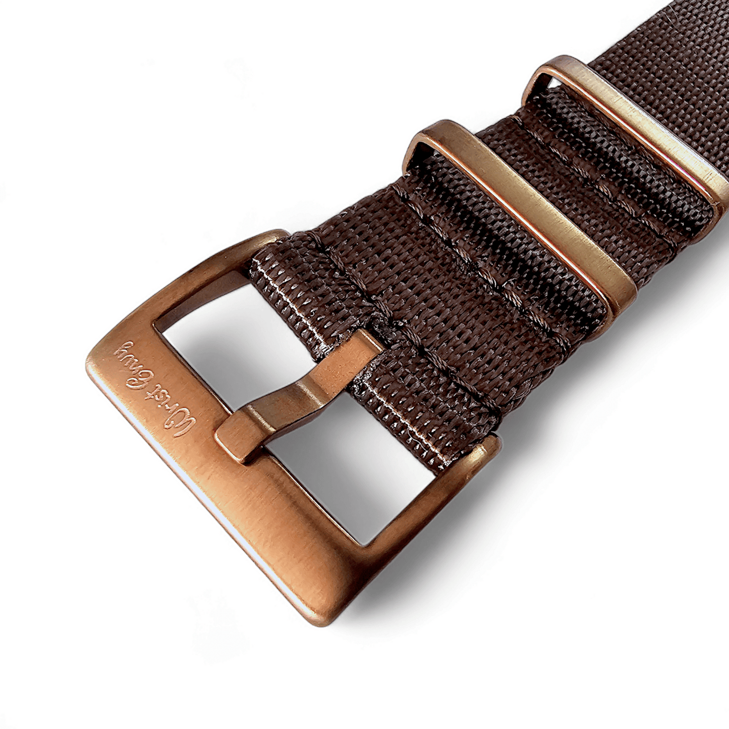 Bronze Military 1.4mm Thick Watch Strap Nylon 20mm 22mm Brown - Wrist Envy