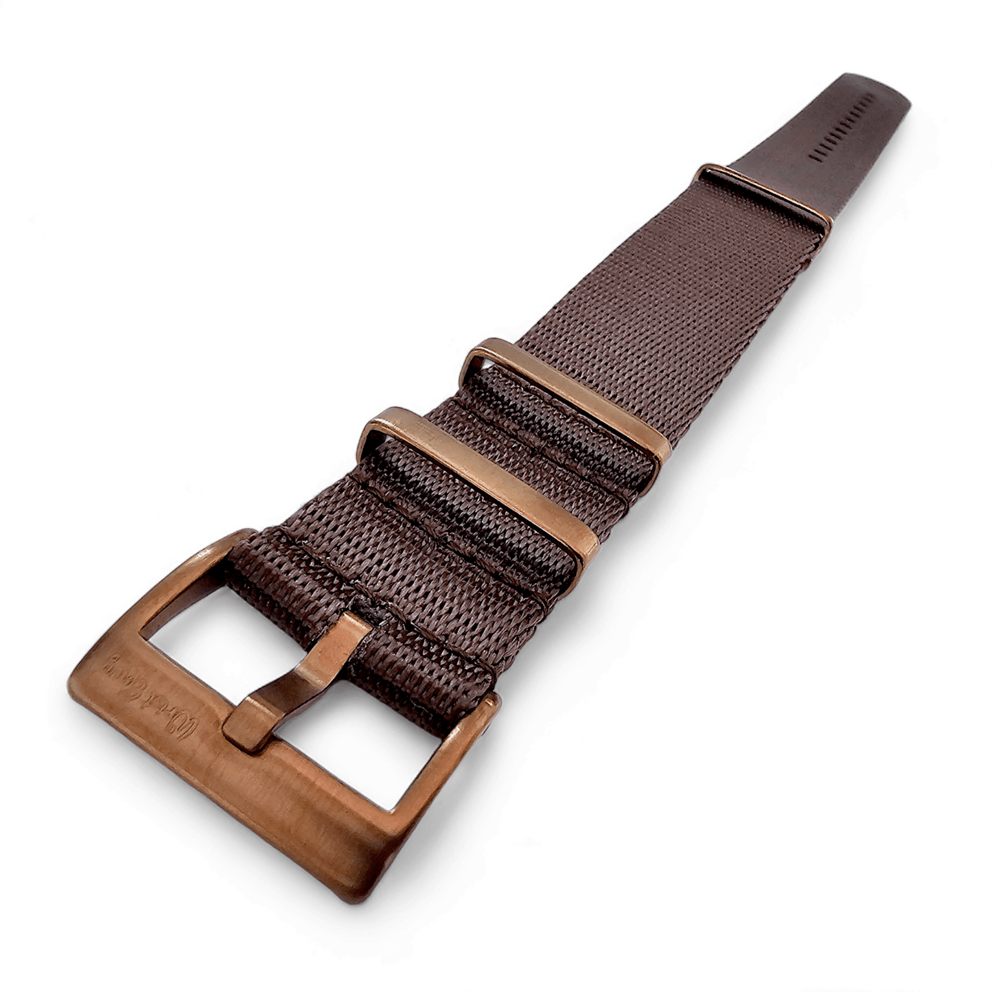 Bronze Military 1.4mm Thick Watch Strap Nylon 20mm 22mm Brown - Wrist Envy