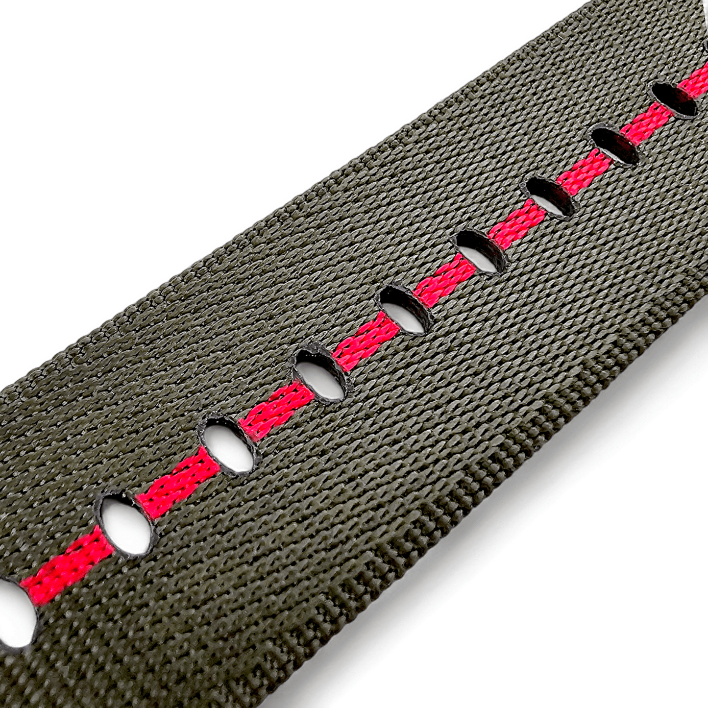 Bronze Military 1.8mm Thick Nylon Watch Strap Army Green Red 20mm 22mm - Wrist Envy