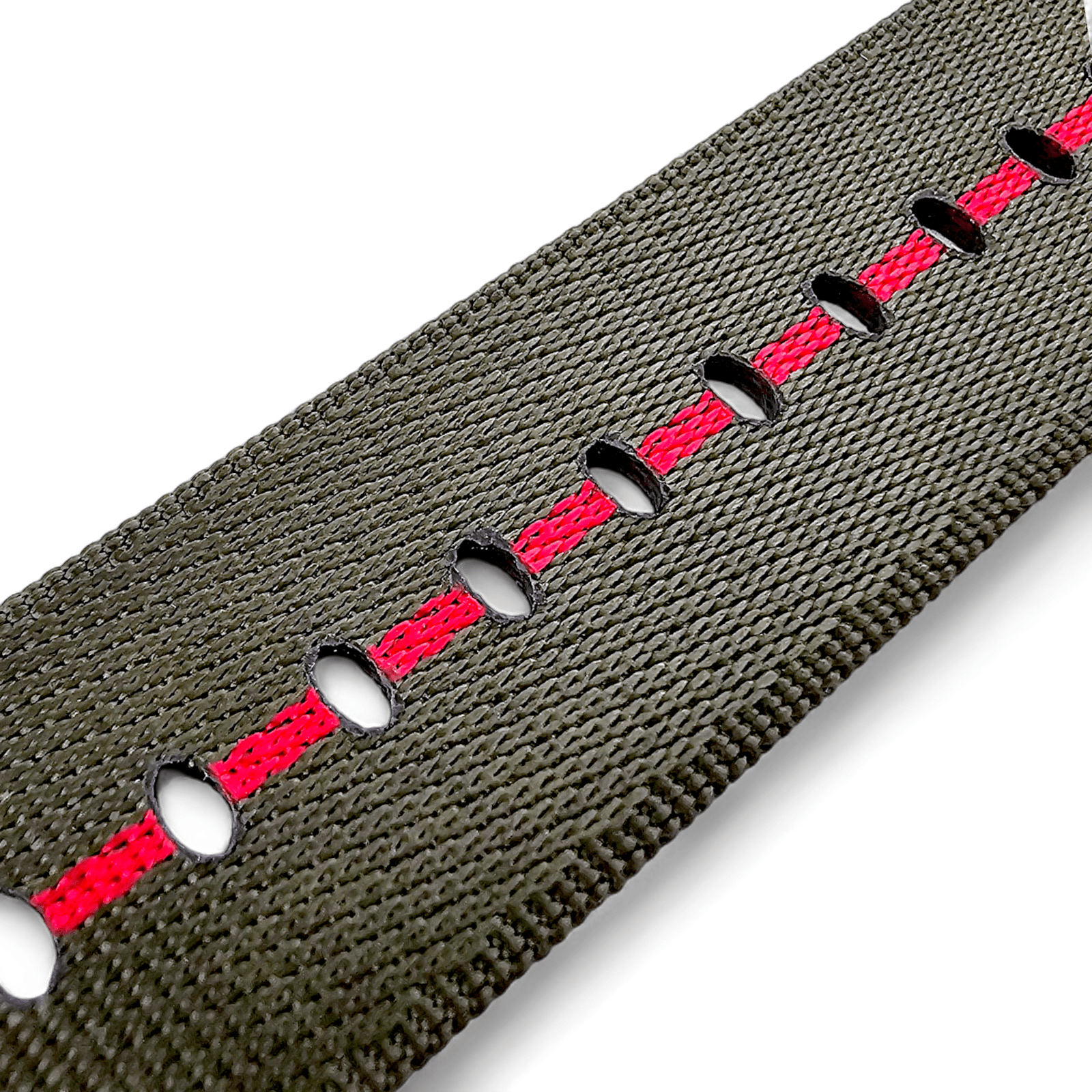 Bronze Military 1.8mm Thick Nylon Watch Strap Army Green Red 20mm 22mm - Wrist Envy