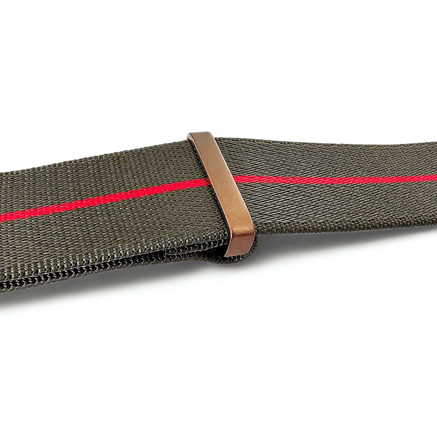 Bronze Military 1.8mm Thick Nylon Watch Strap Army Green Red 20mm 22mm - Wrist Envy