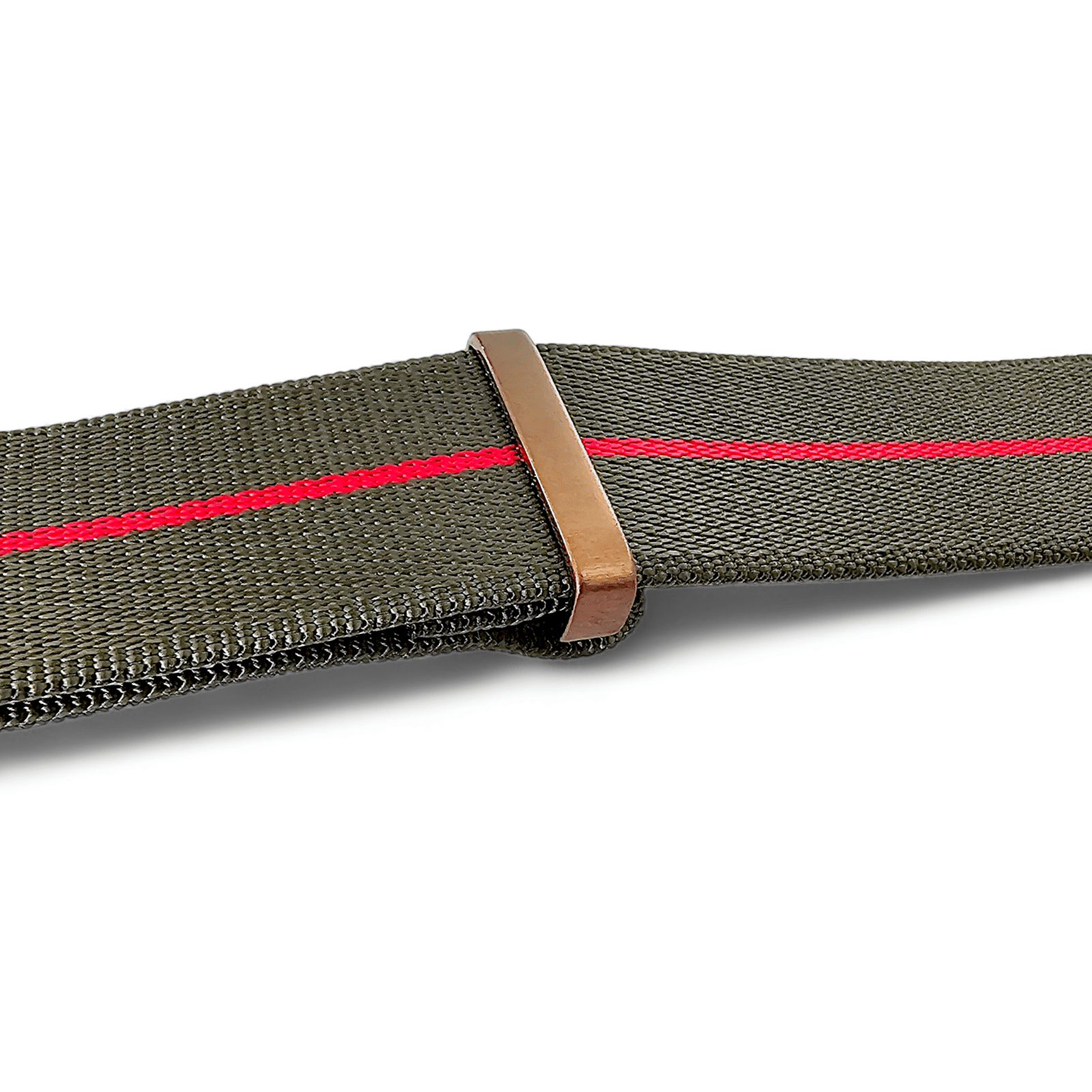 Bronze Military 1.8mm Thick Nylon Watch Strap Army Green Red 20mm 22mm - Wrist Envy
