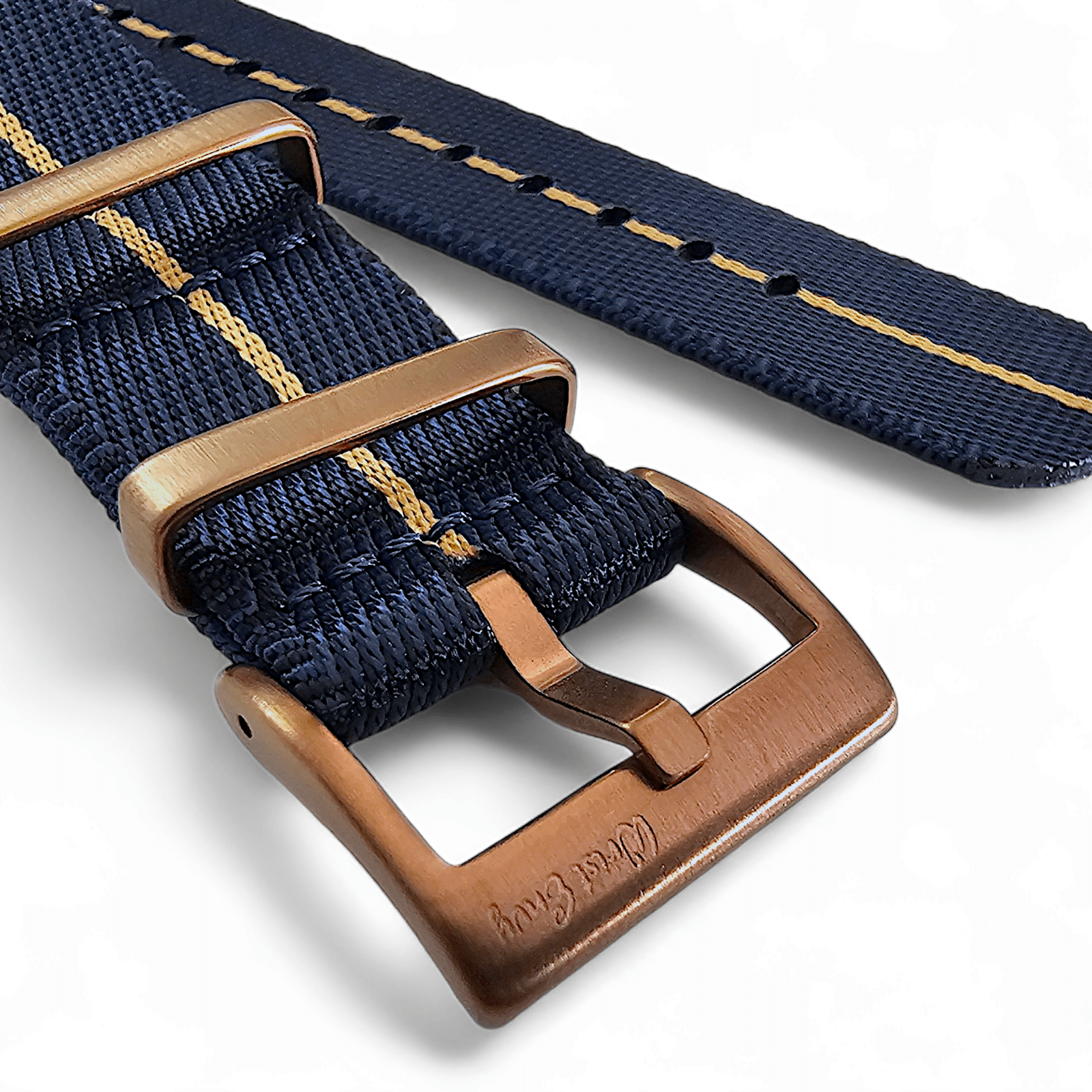 Bronze Military 1.8mm Thick Nylon Watch Strap Blue Black Khaki 20mm 22mm - Wrist Envy