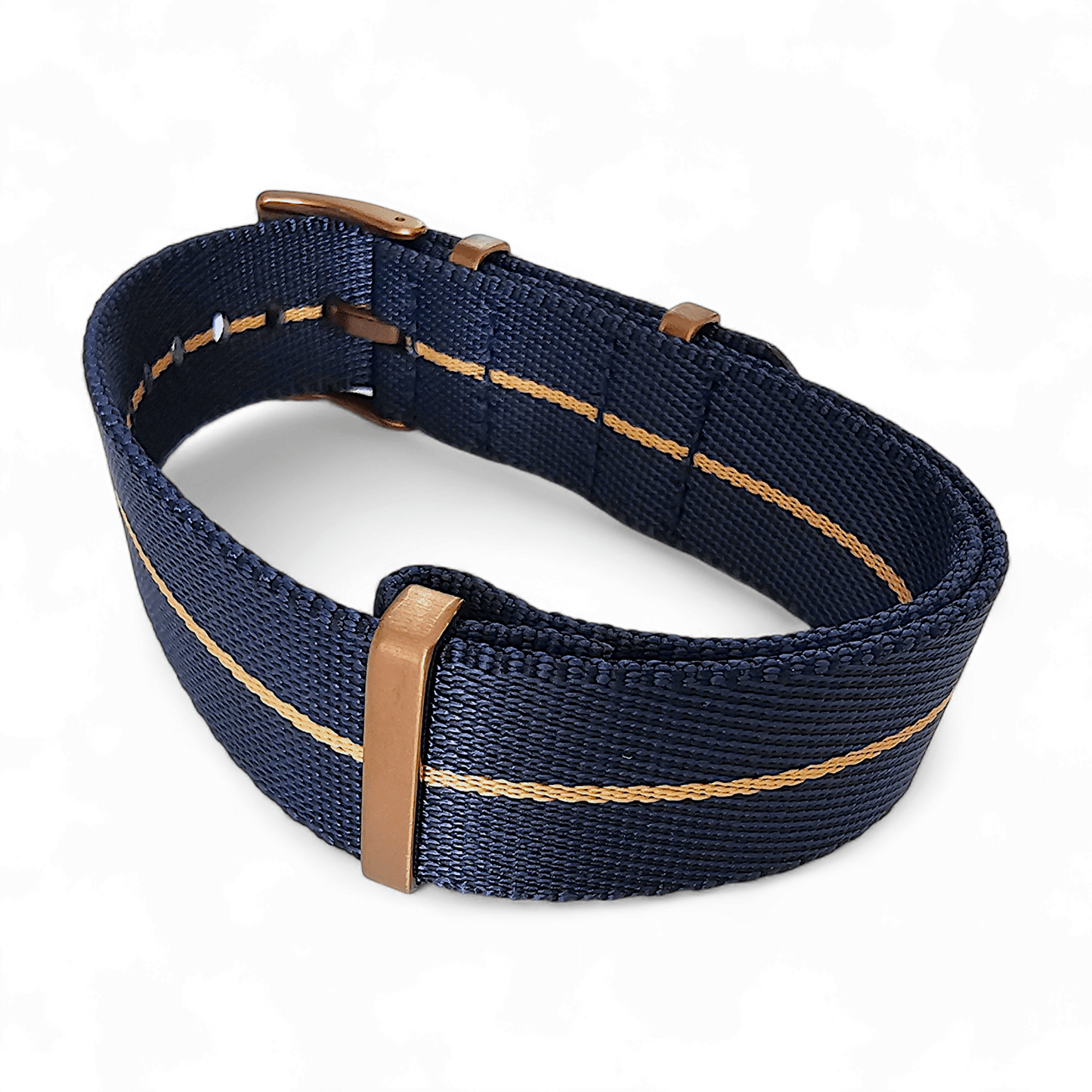 Bronze Military 1.8mm Thick Nylon Watch Strap Blue Black Khaki 20mm 22mm - Wrist Envy