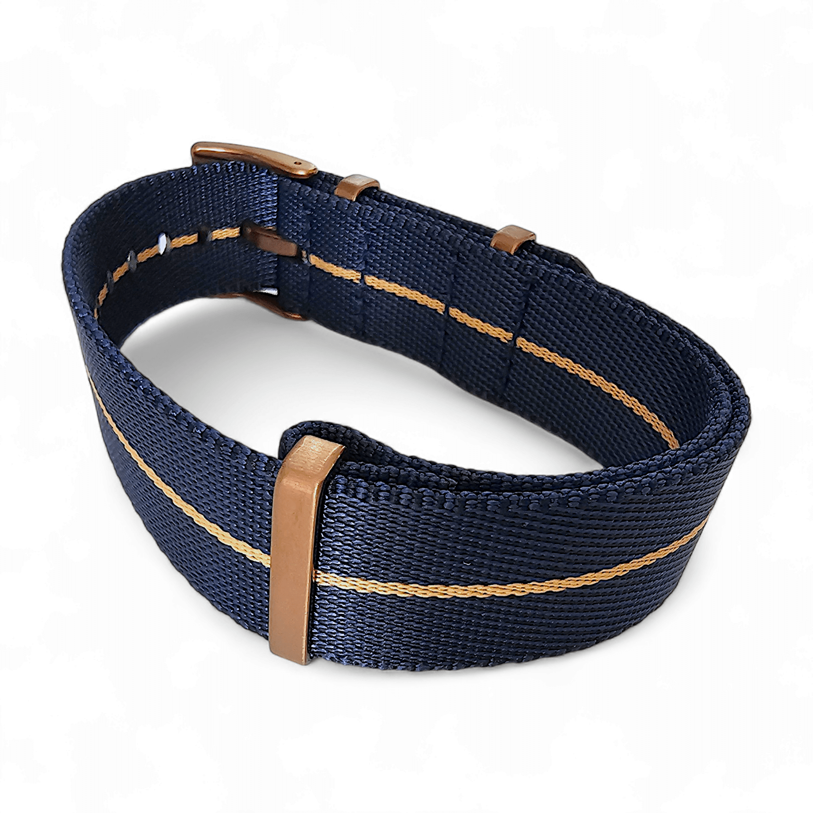 Bronze Military 1.8mm Thick Nylon Watch Strap Blue Black Khaki 20mm 22mm - Wrist Envy