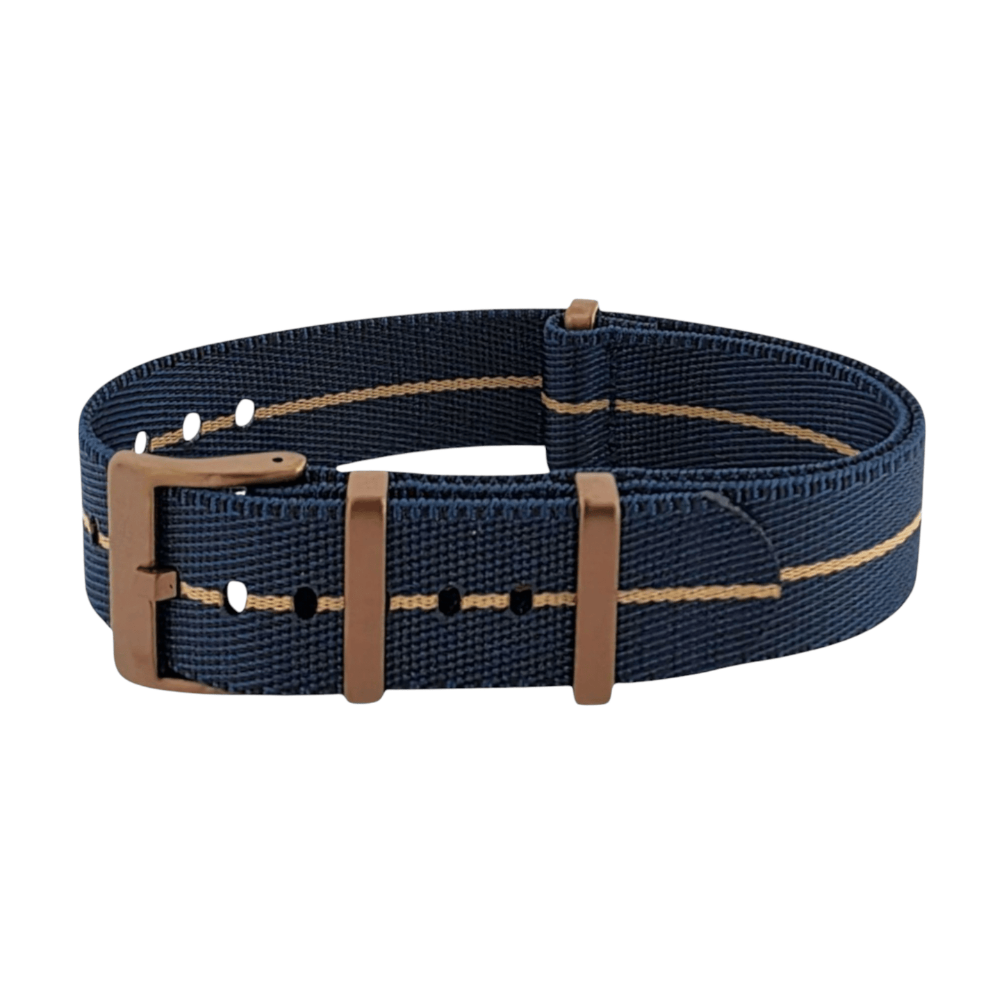 Bronze Military 1.8mm Thick Nylon Watch Strap Blue Black Khaki 20mm 22mm - Wrist Envy