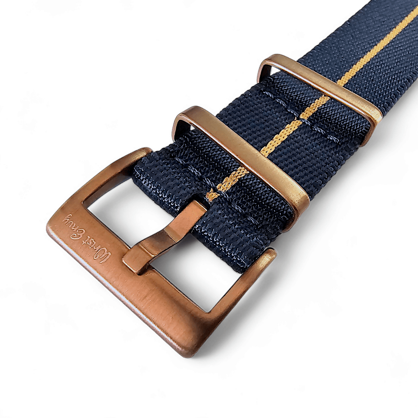 Bronze Military 1.8mm Thick Nylon Watch Strap Blue Black Khaki 20mm 22mm - Wrist Envy