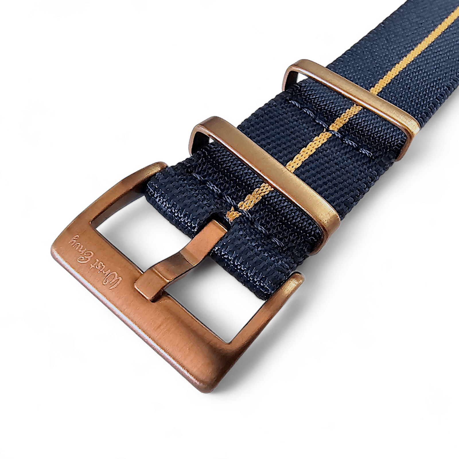 Bronze Military 1.8mm Thick Nylon Watch Strap Blue Black Khaki 20mm 22mm - Wrist Envy