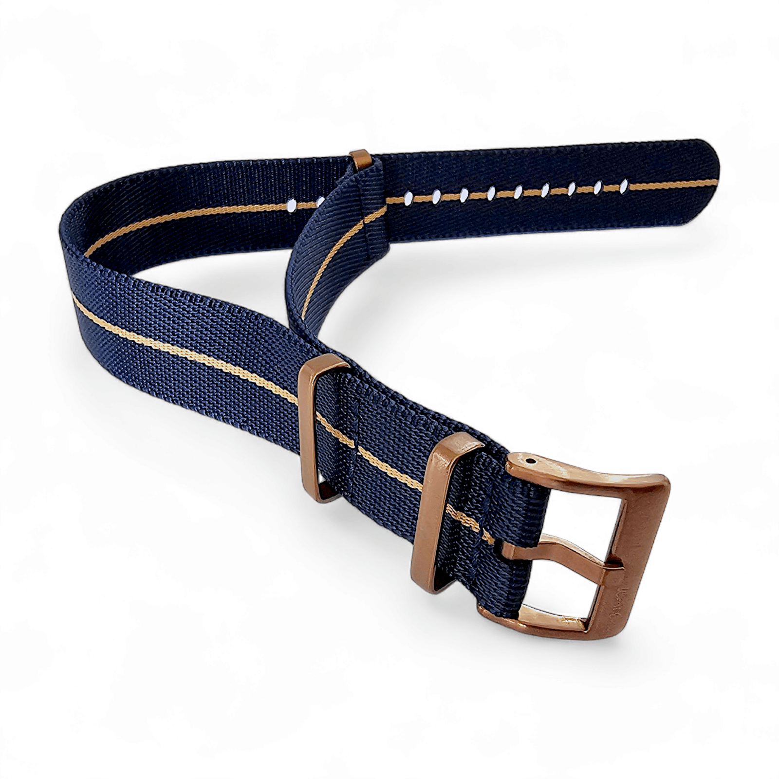 Bronze Military 1.8mm Thick Nylon Watch Strap Blue Black Khaki 20mm 22mm - Wrist Envy