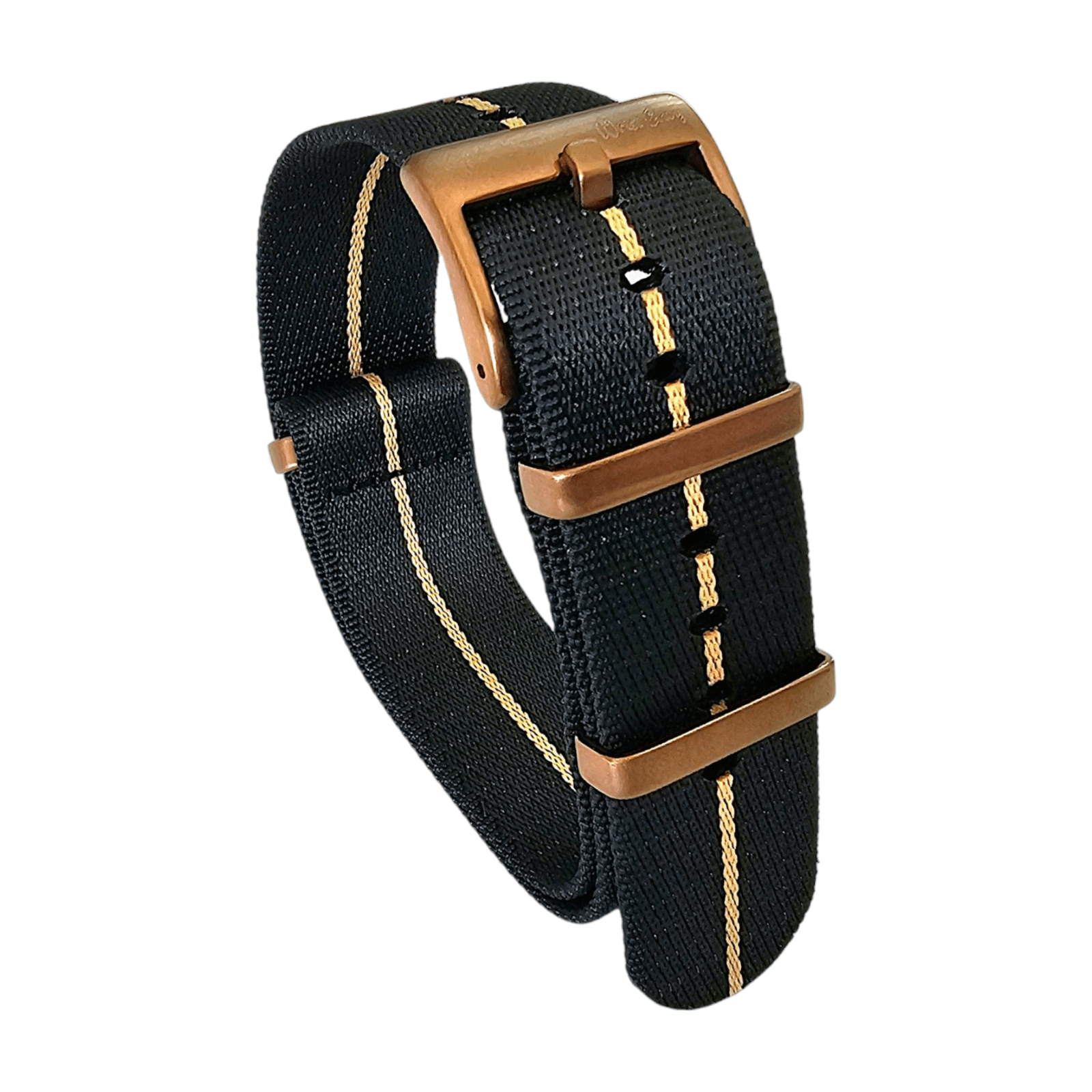 Bronze Military 1.8mm Thick Watch Strap Black Khaki 20mm 22mm - Wrist Envy
