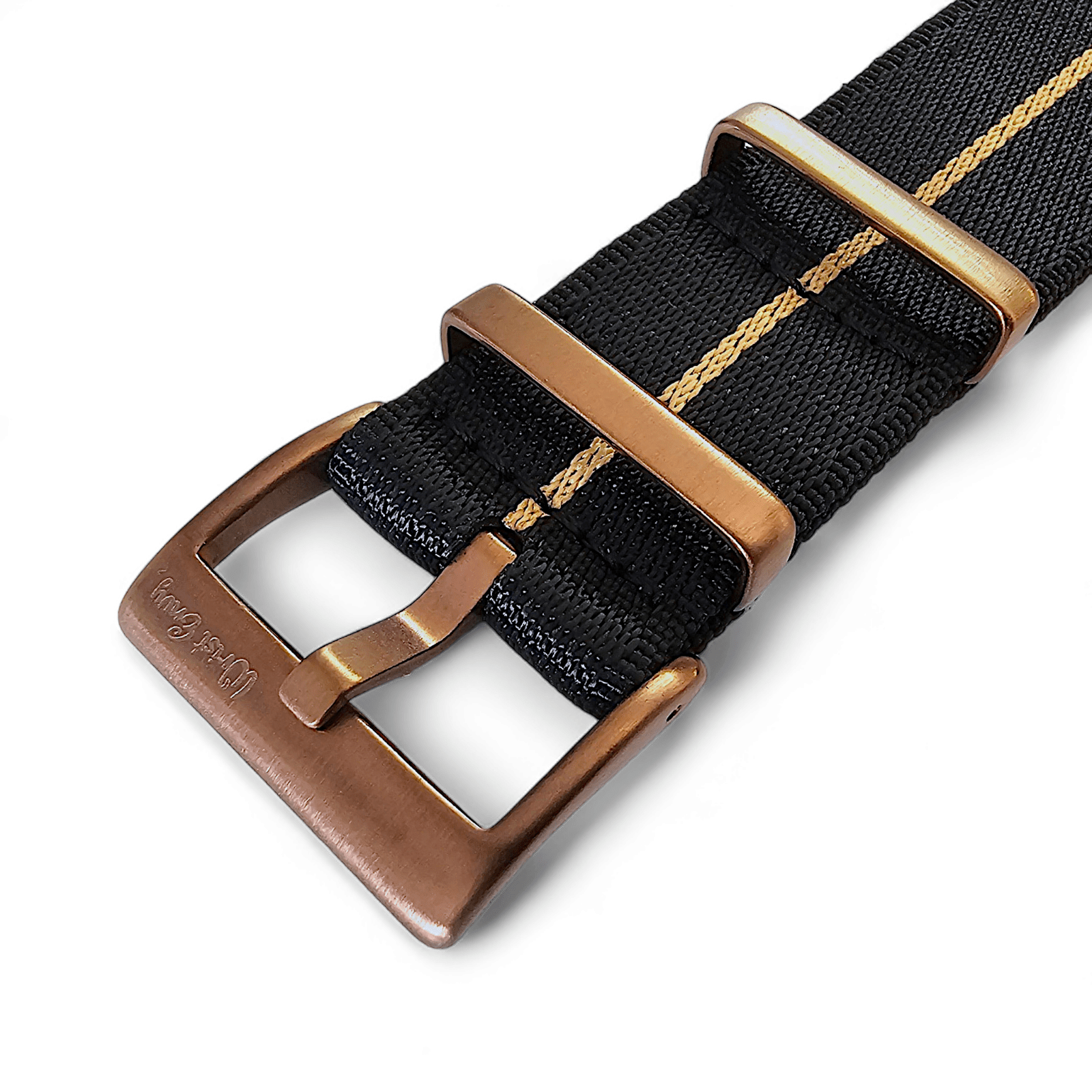 Bronze Military 1.8mm Thick Watch Strap Black Khaki 20mm 22mm - Wrist Envy