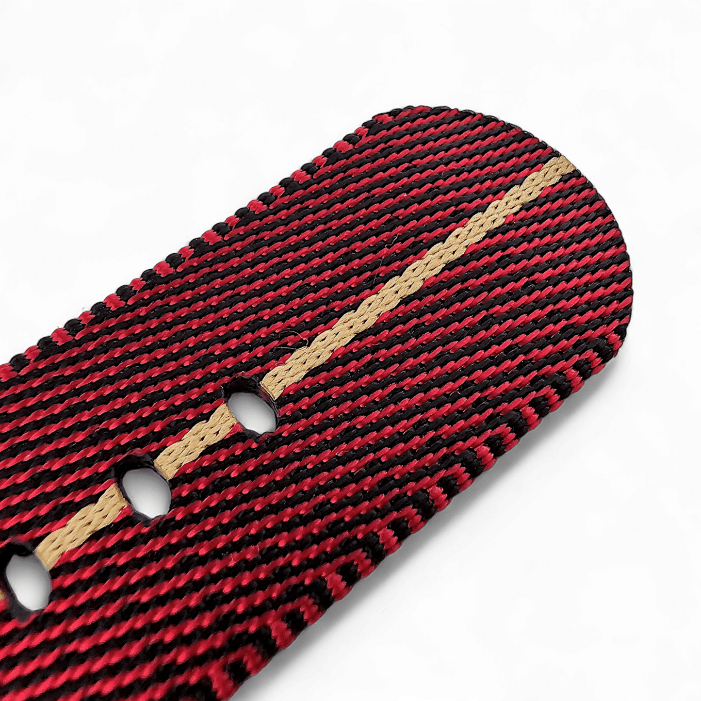 Bronze Military Nylon 1.8mm Thick Watch Strap Red Black Khaki 20mm 22mm - Wrist Envy