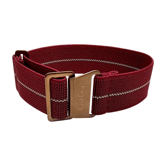 Bronze PVD Marine Nationale 20mm 22mm Burgundy Khaki - Wrist Envy