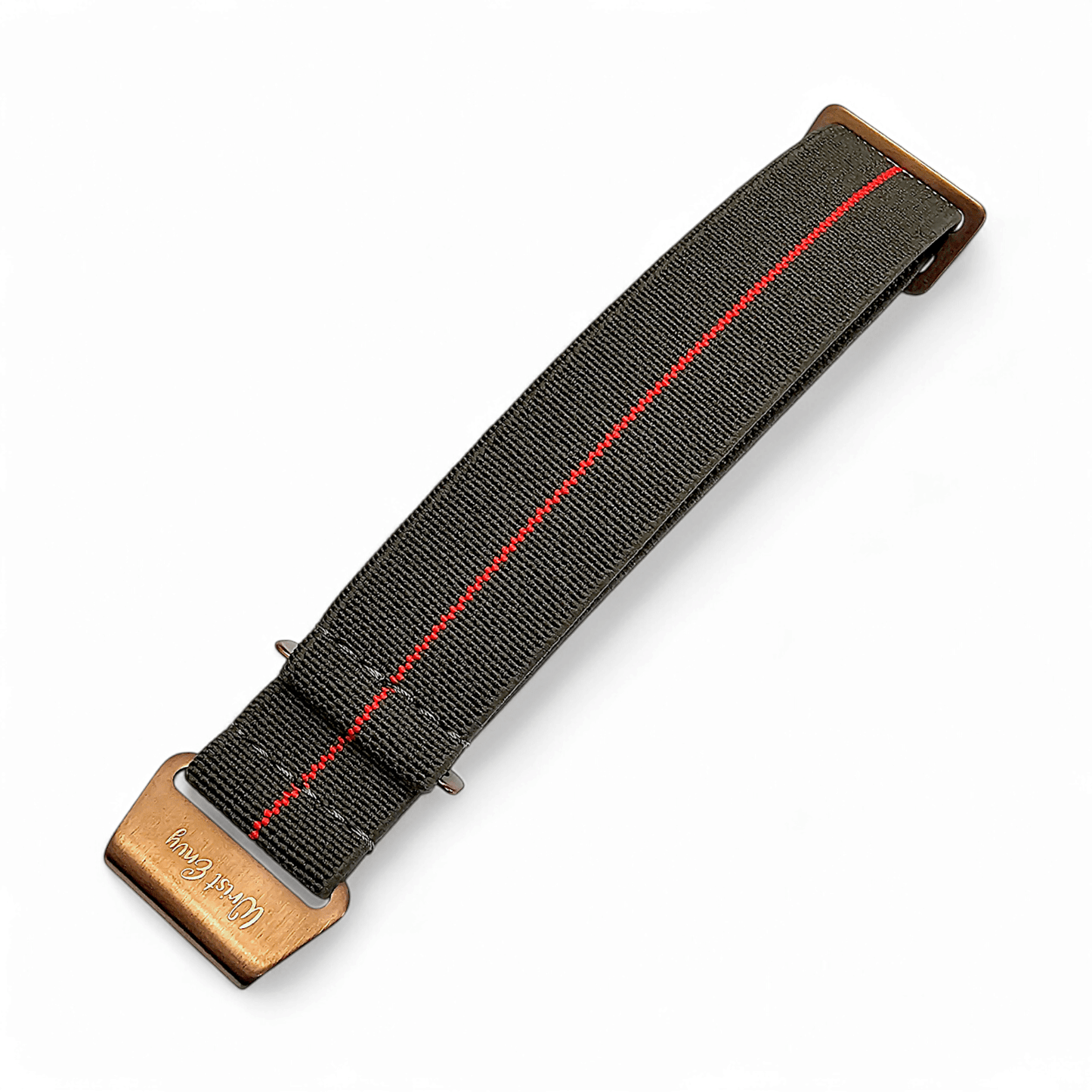 Bronze PVD Marine Nationale 20mm 22mm Green Red Stripe - Wrist Envy