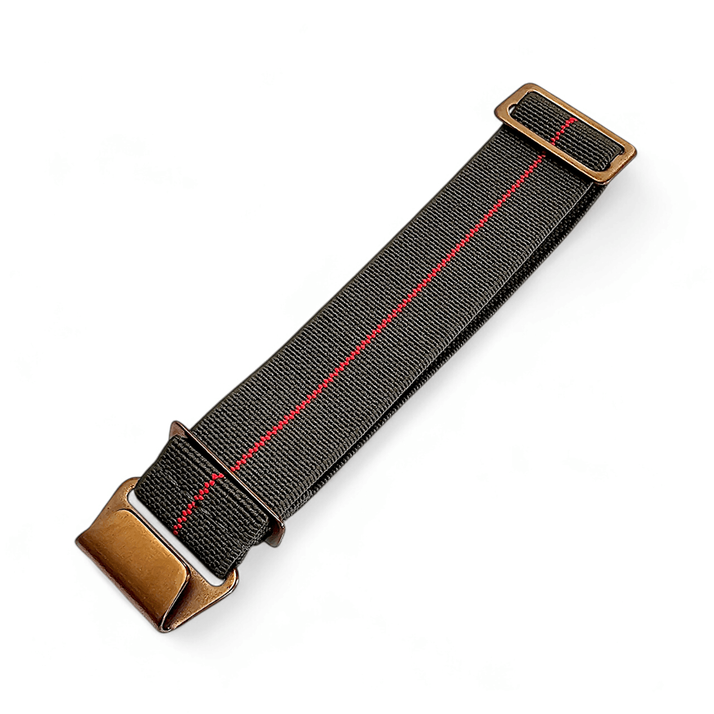 Bronze PVD Marine Nationale 20mm 22mm Green Red Stripe - Wrist Envy