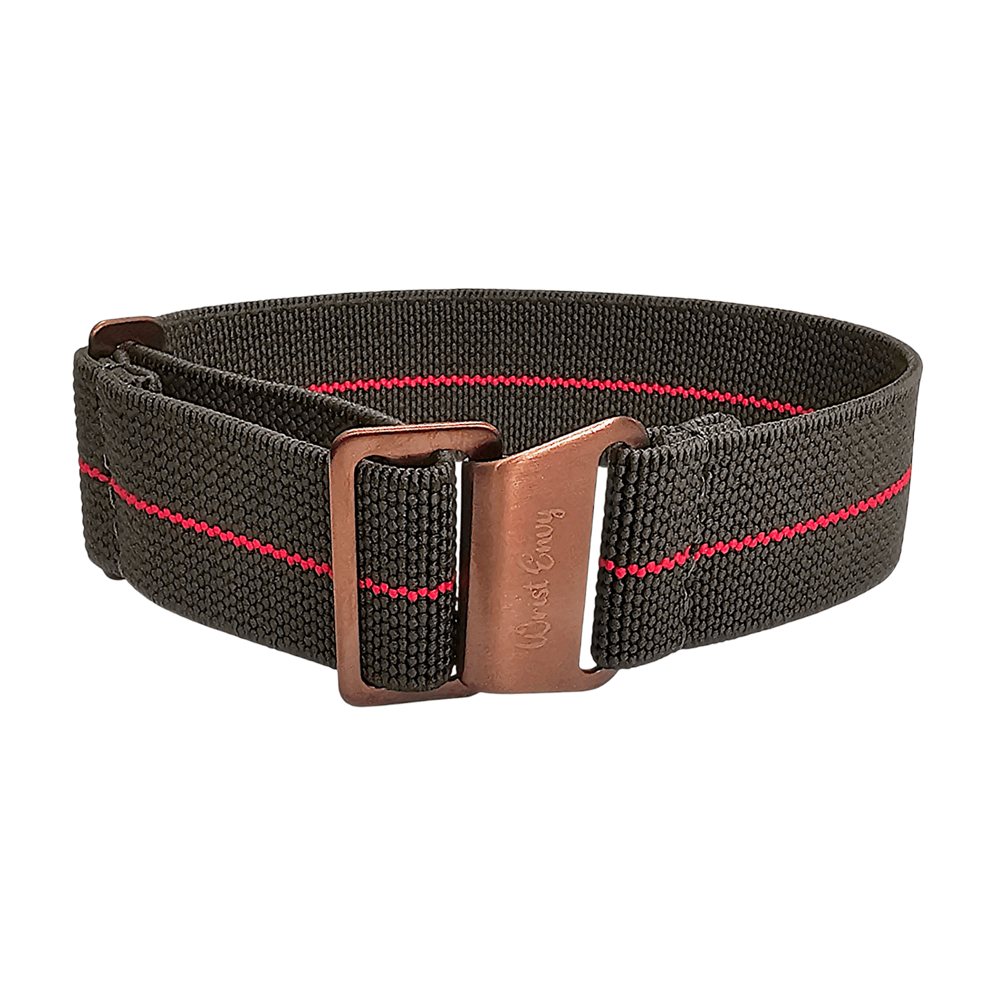 Bronze PVD Marine Nationale 20mm 22mm Green Red Stripe - Wrist Envy