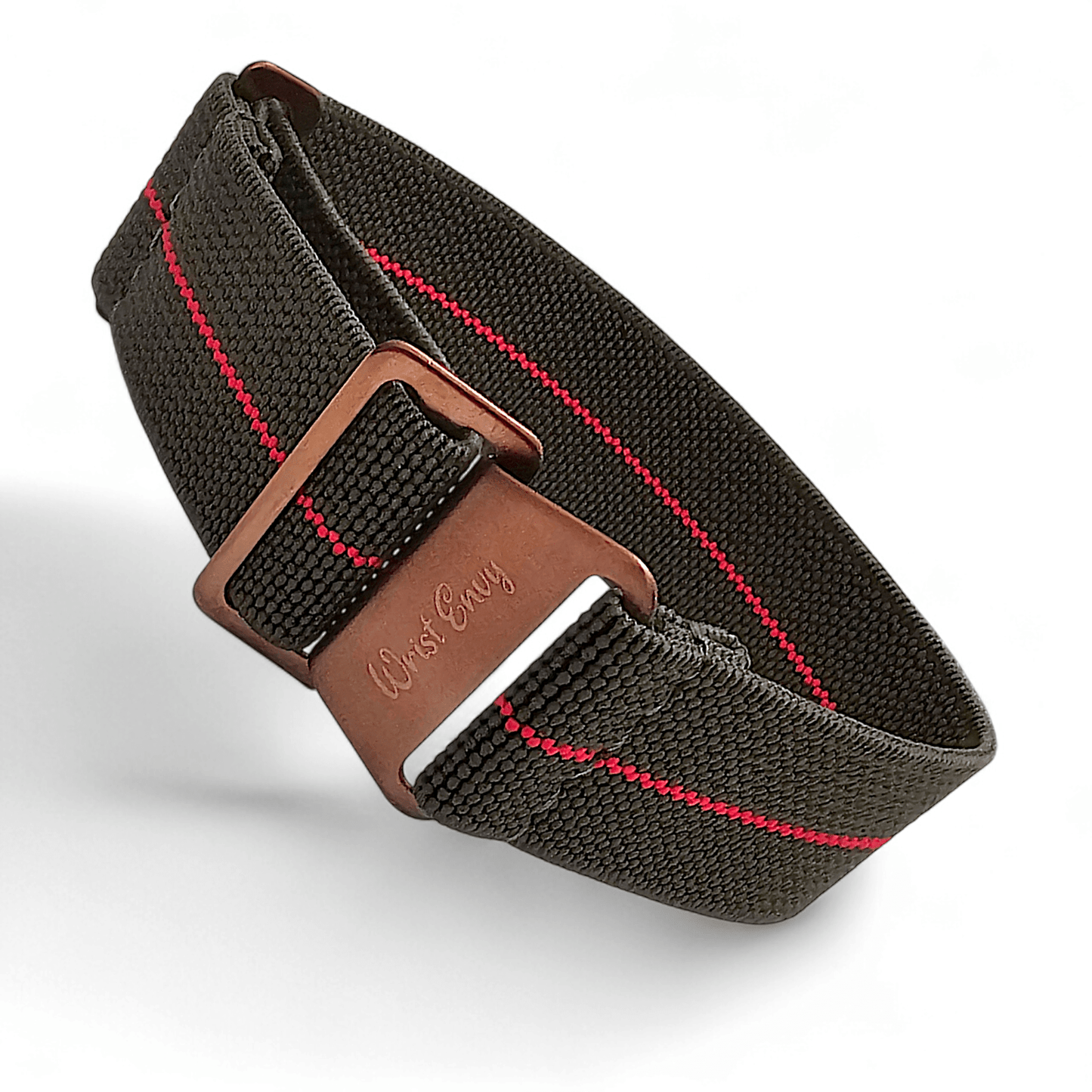 Bronze PVD Marine Nationale 20mm 22mm Green Red Stripe - Wrist Envy