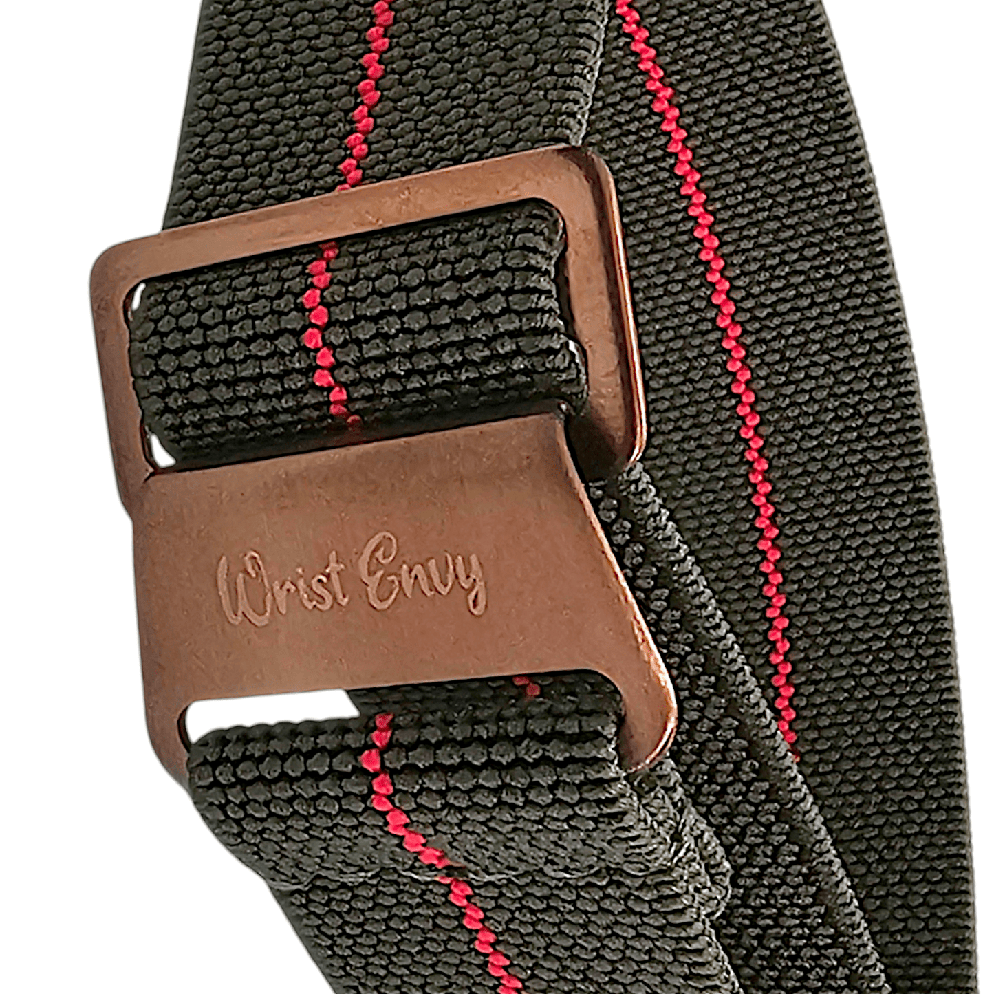 Bronze PVD Marine Nationale 20mm 22mm Green Red Stripe - Wrist Envy