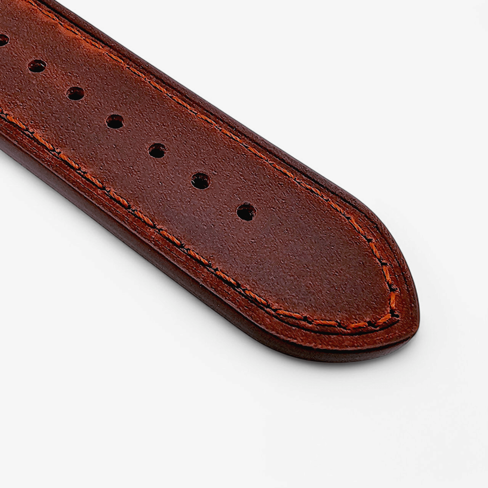 Bund Top Grain Leather Watch Strap 20mm 22mm Burnt Umber - Wrist Envy