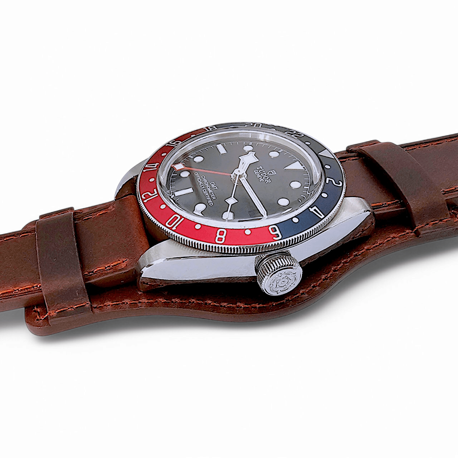 Bund Top Grain Leather Watch Strap 20mm 22mm Burnt Umber - Wrist Envy