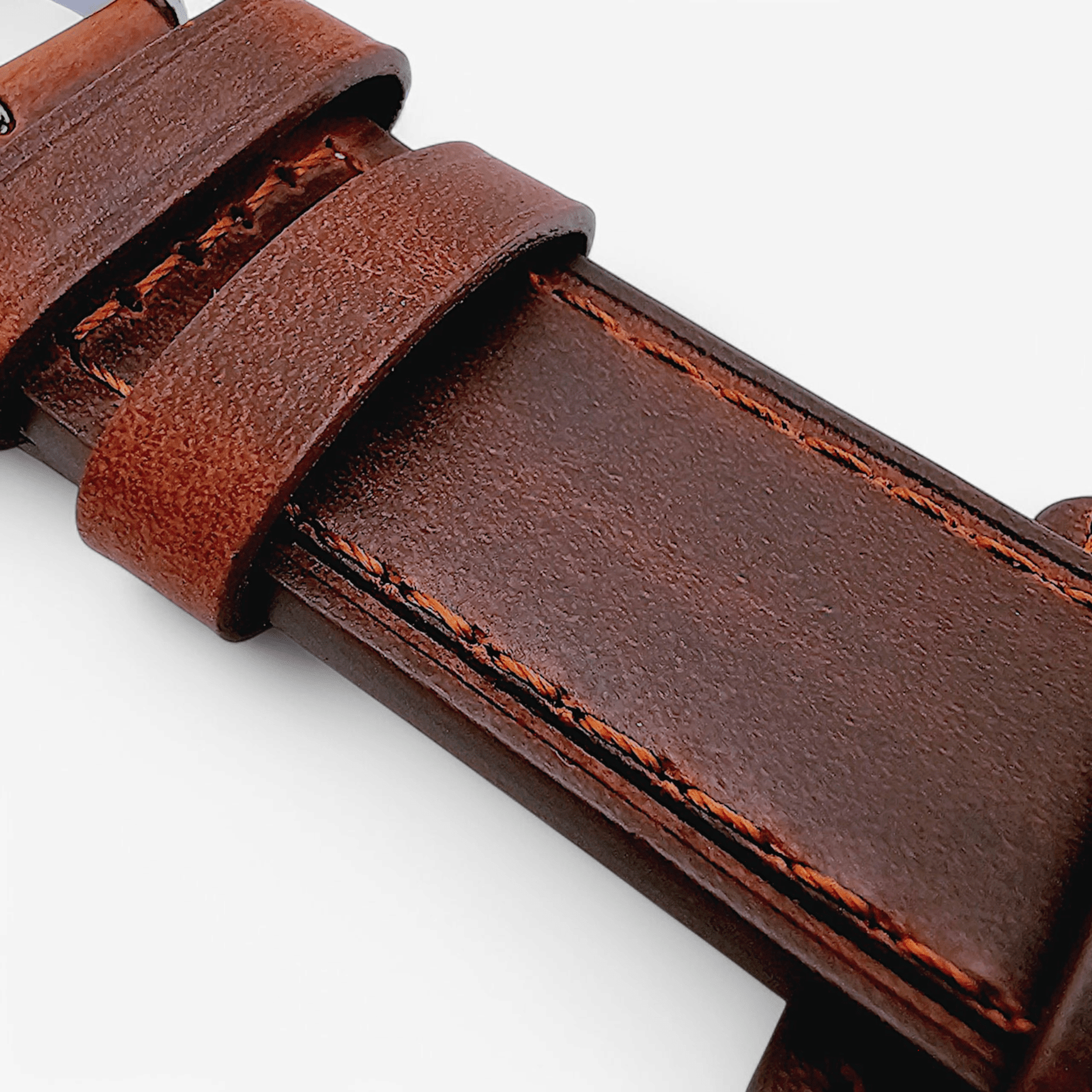 Bund Top Grain Leather Watch Strap 20mm 22mm Burnt Umber - Wrist Envy