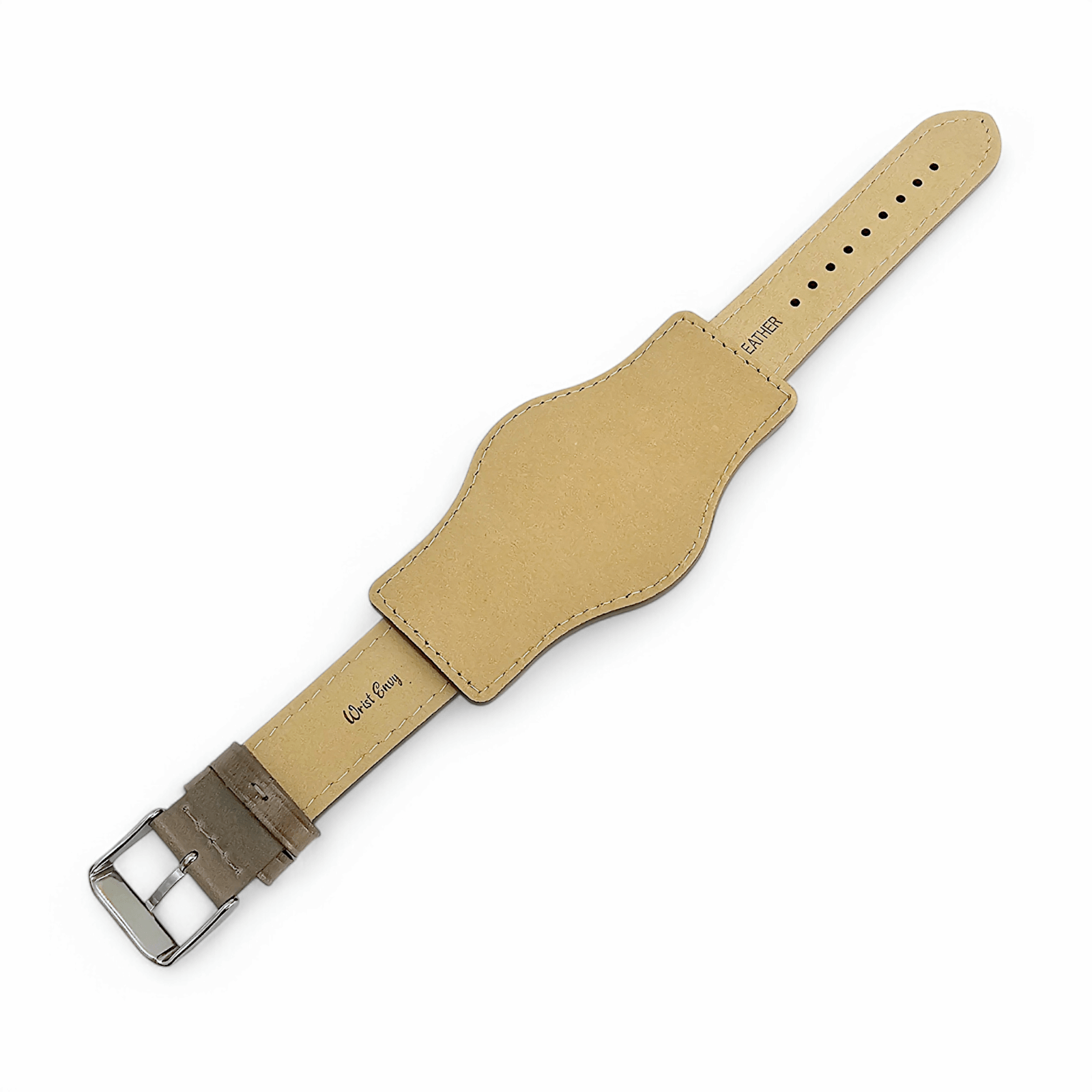 Bund Top Grain Leather Watch Strap 20mm 22mm Grey Brown Taupe - Wrist Envy