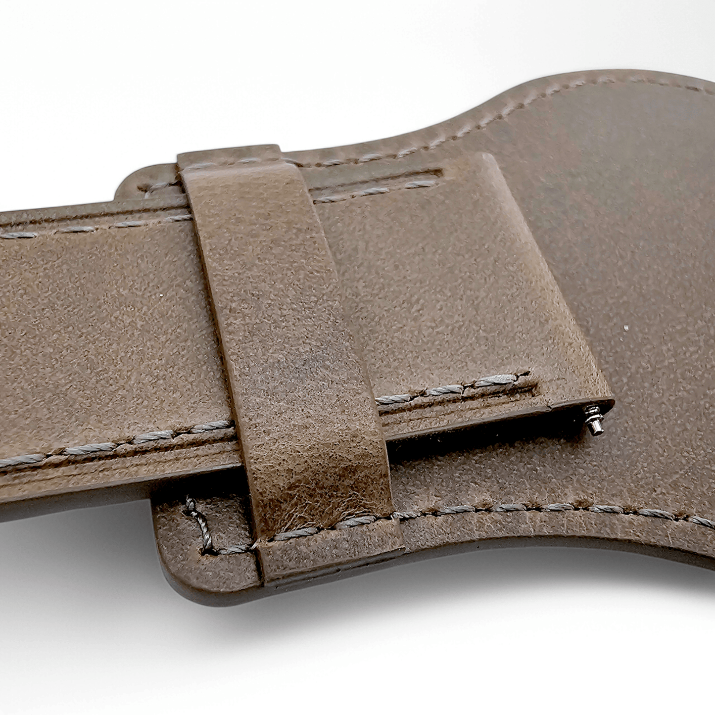 Bund Top Grain Leather Watch Strap 20mm 22mm Grey Brown Taupe - Wrist Envy