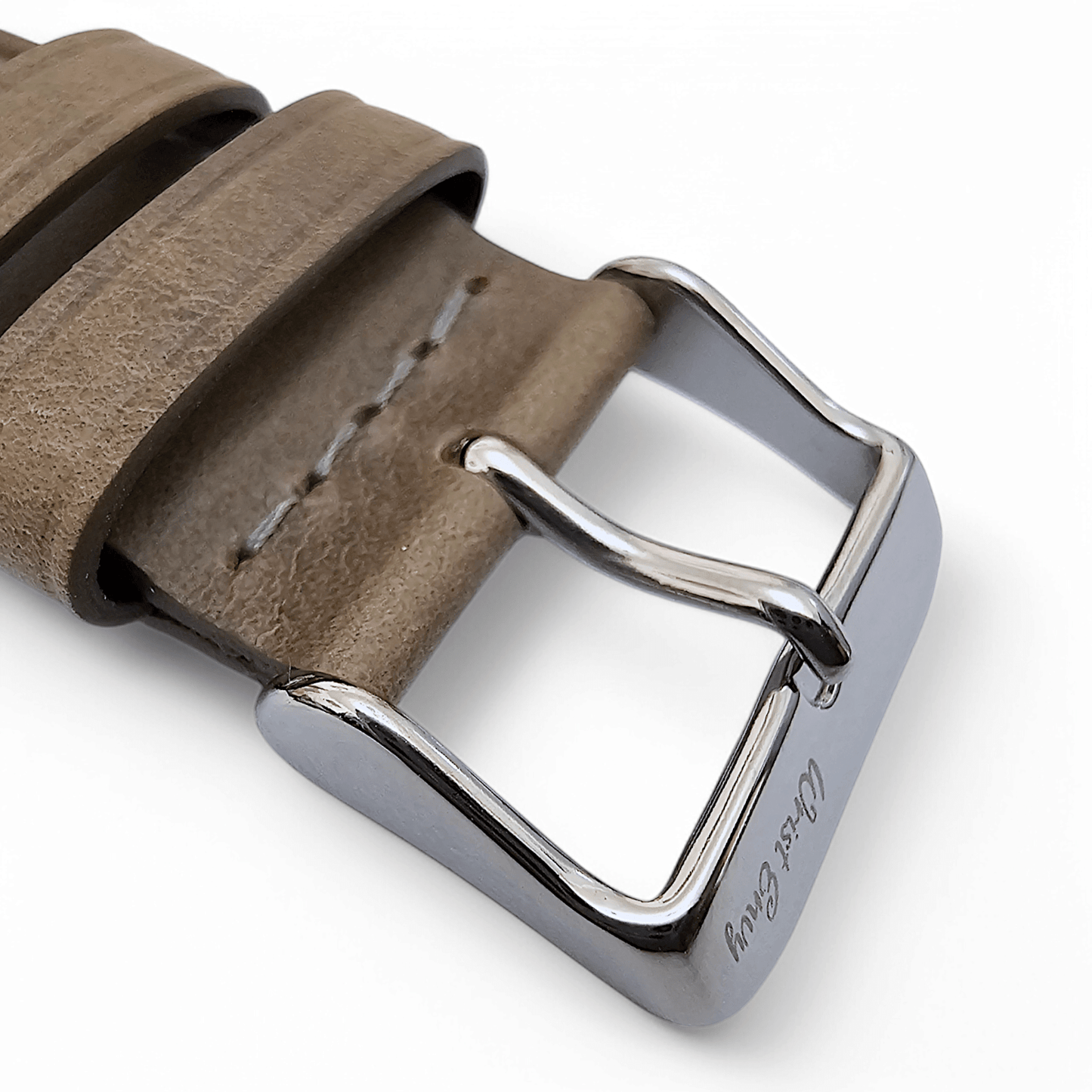 Bund Top Grain Leather Watch Strap 20mm 22mm Grey Brown Taupe - Wrist Envy