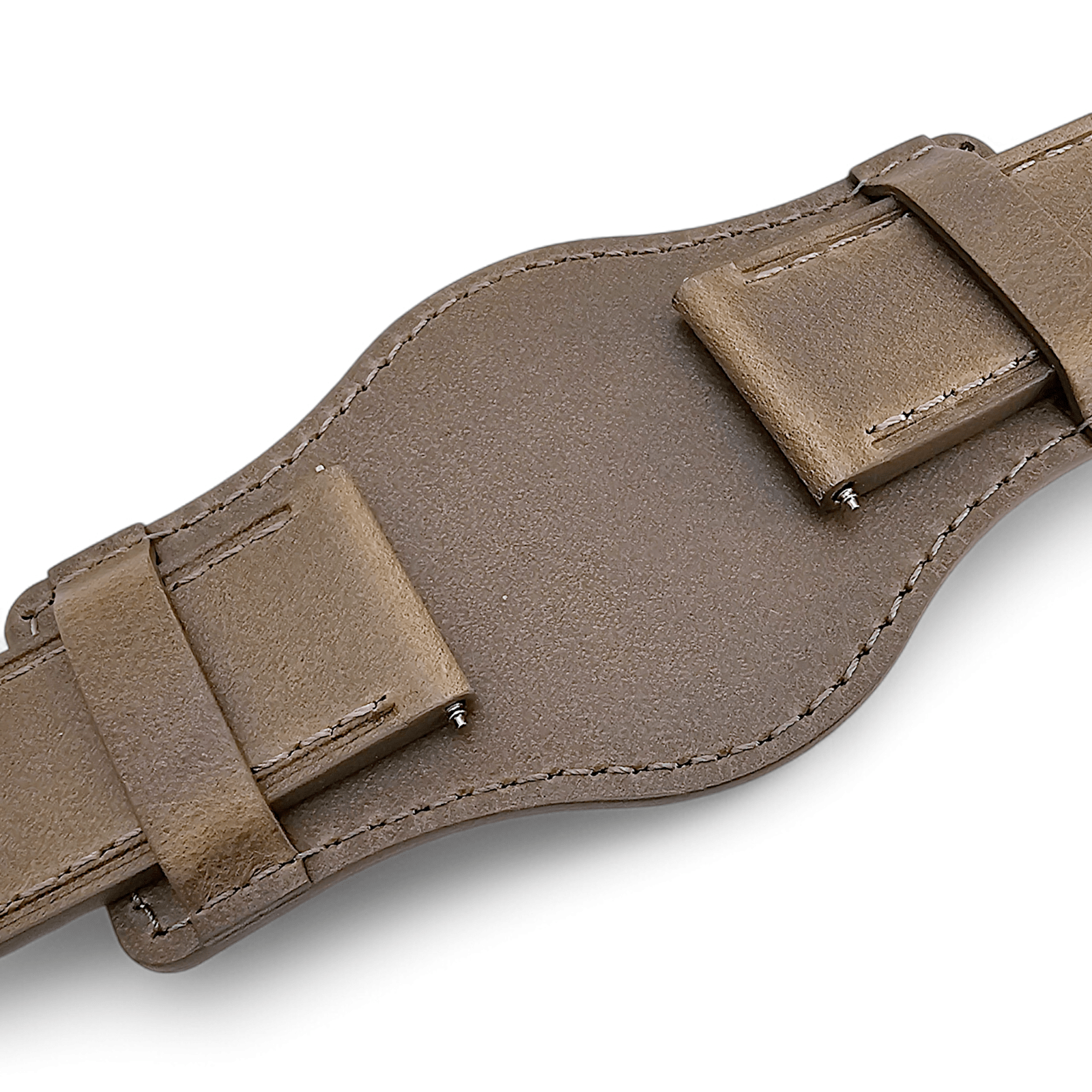 Bund Top Grain Leather Watch Strap 20mm 22mm Grey Brown Taupe - Wrist Envy