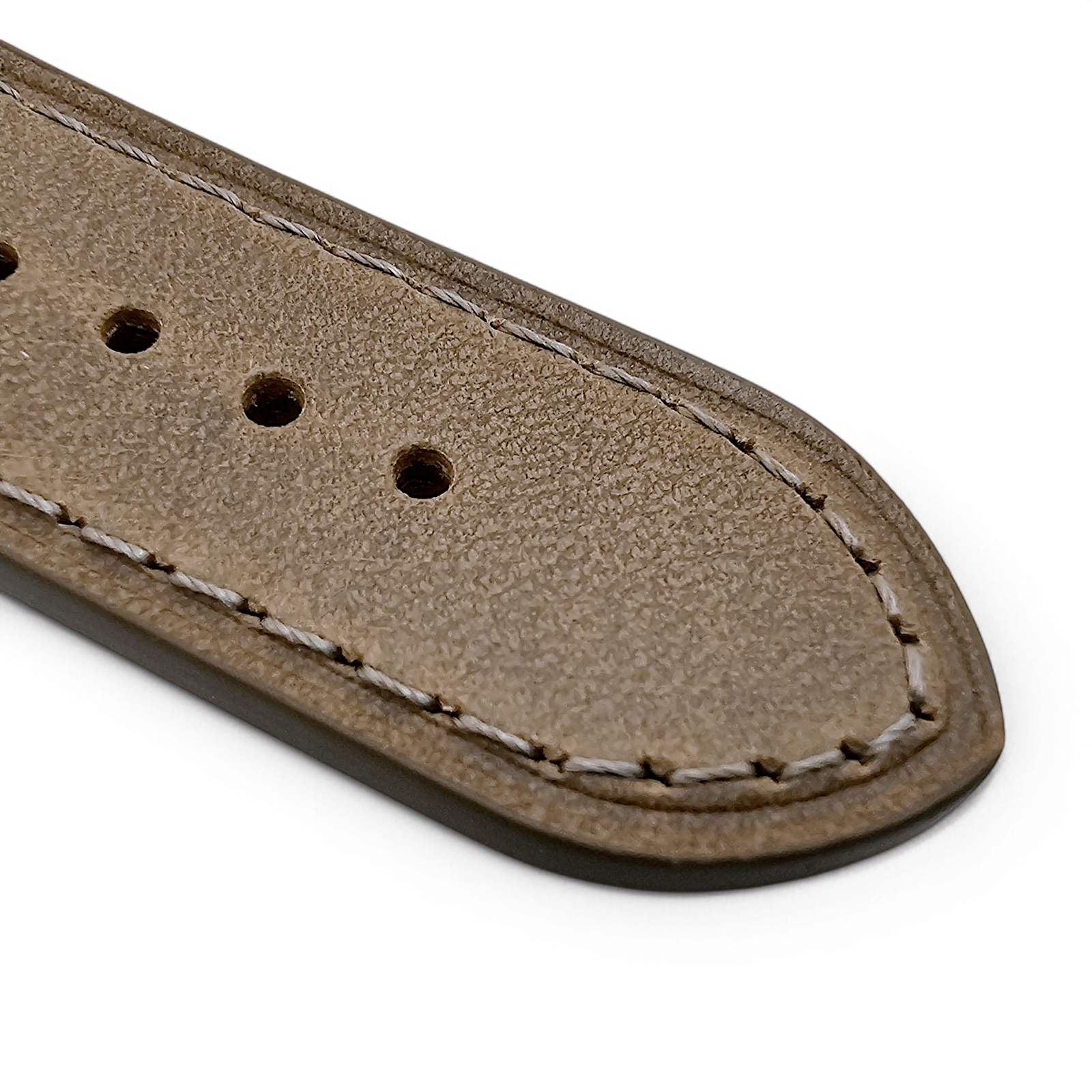 Bund Top Grain Leather Watch Strap 20mm 22mm Grey Brown Taupe - Wrist Envy