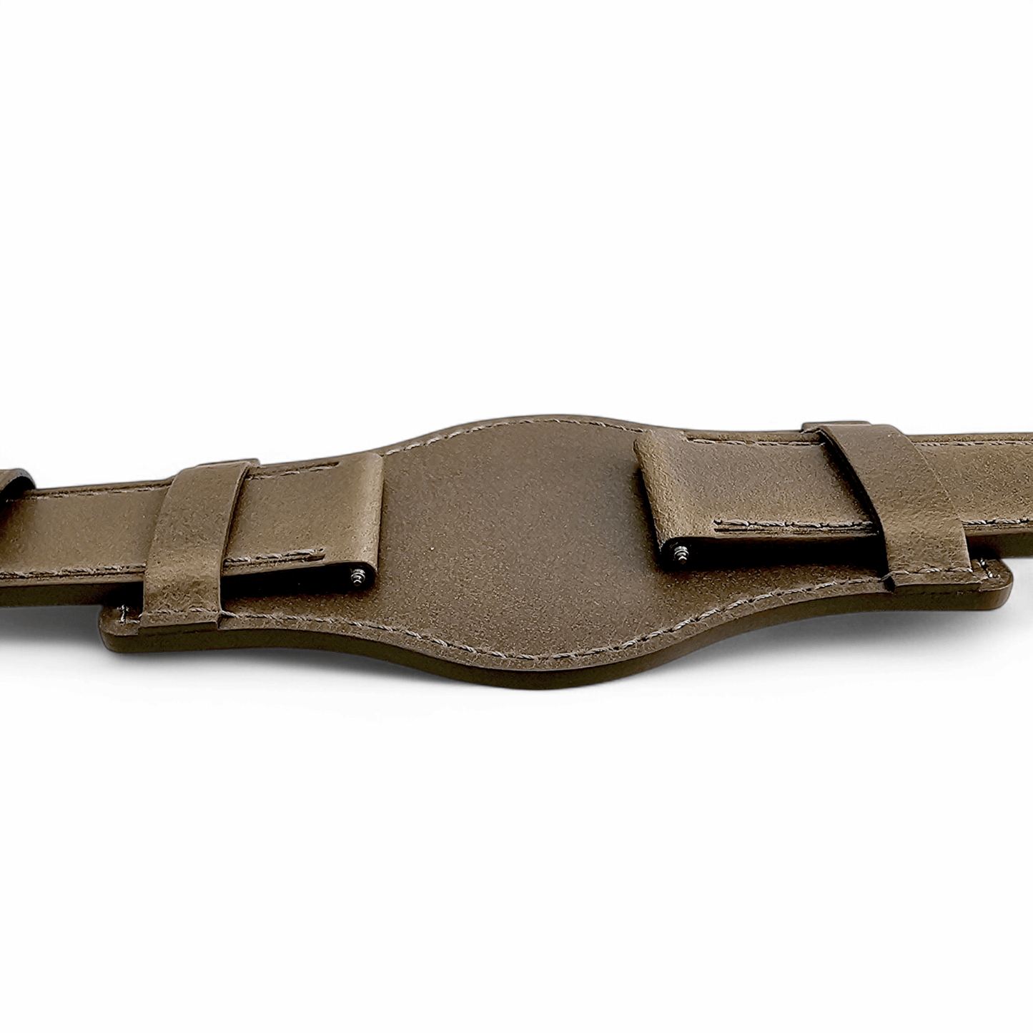 Bund Top Grain Leather Watch Strap 20mm 22mm Grey Brown Taupe - Wrist Envy