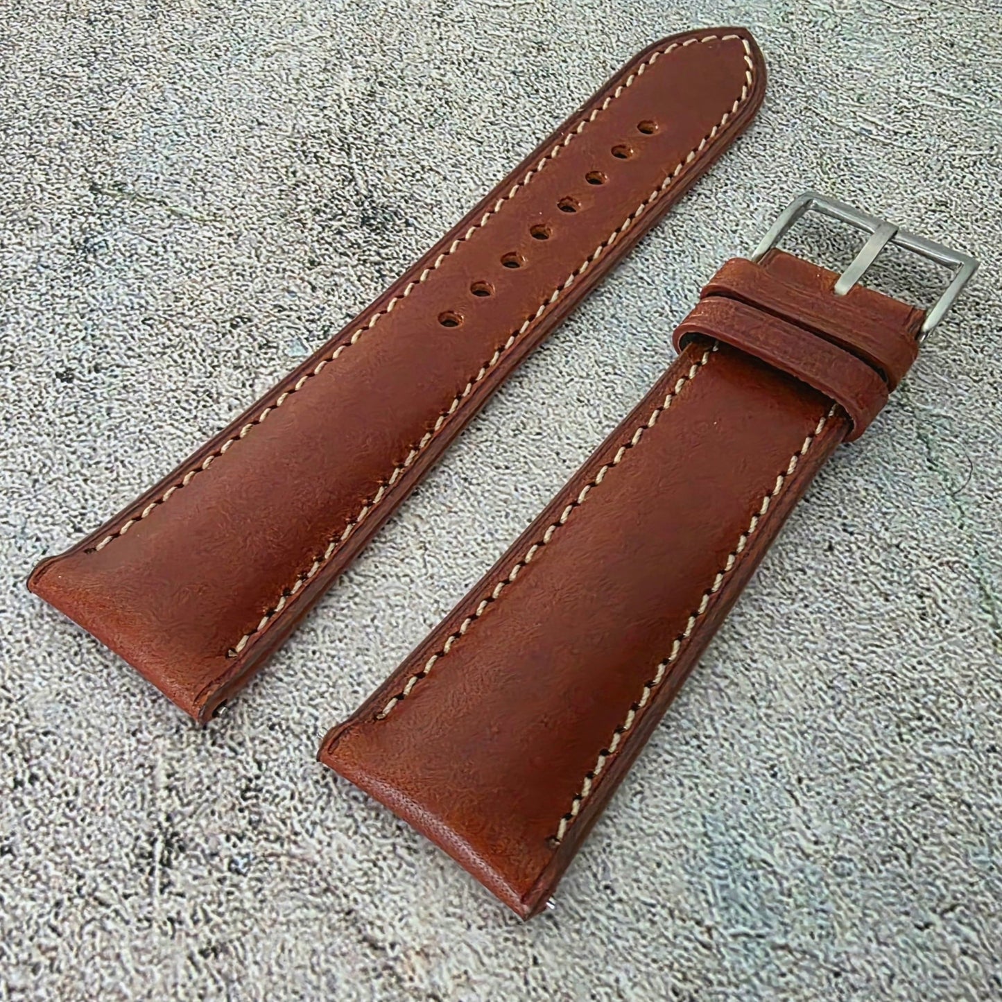 Buttero Leather Strap - Custom Ready Made - Chestnut Brown - Wrist Envy